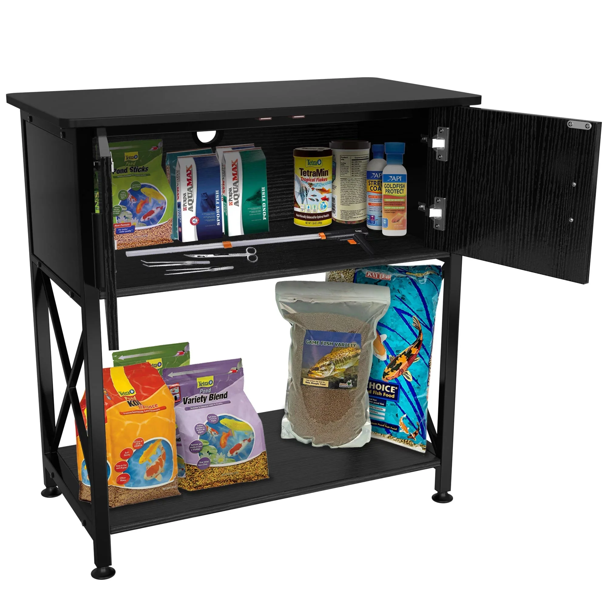 Fish Tank Stand Metal Aquarium Stand for 20 Gallon Long with Accessories Storage - Image 6