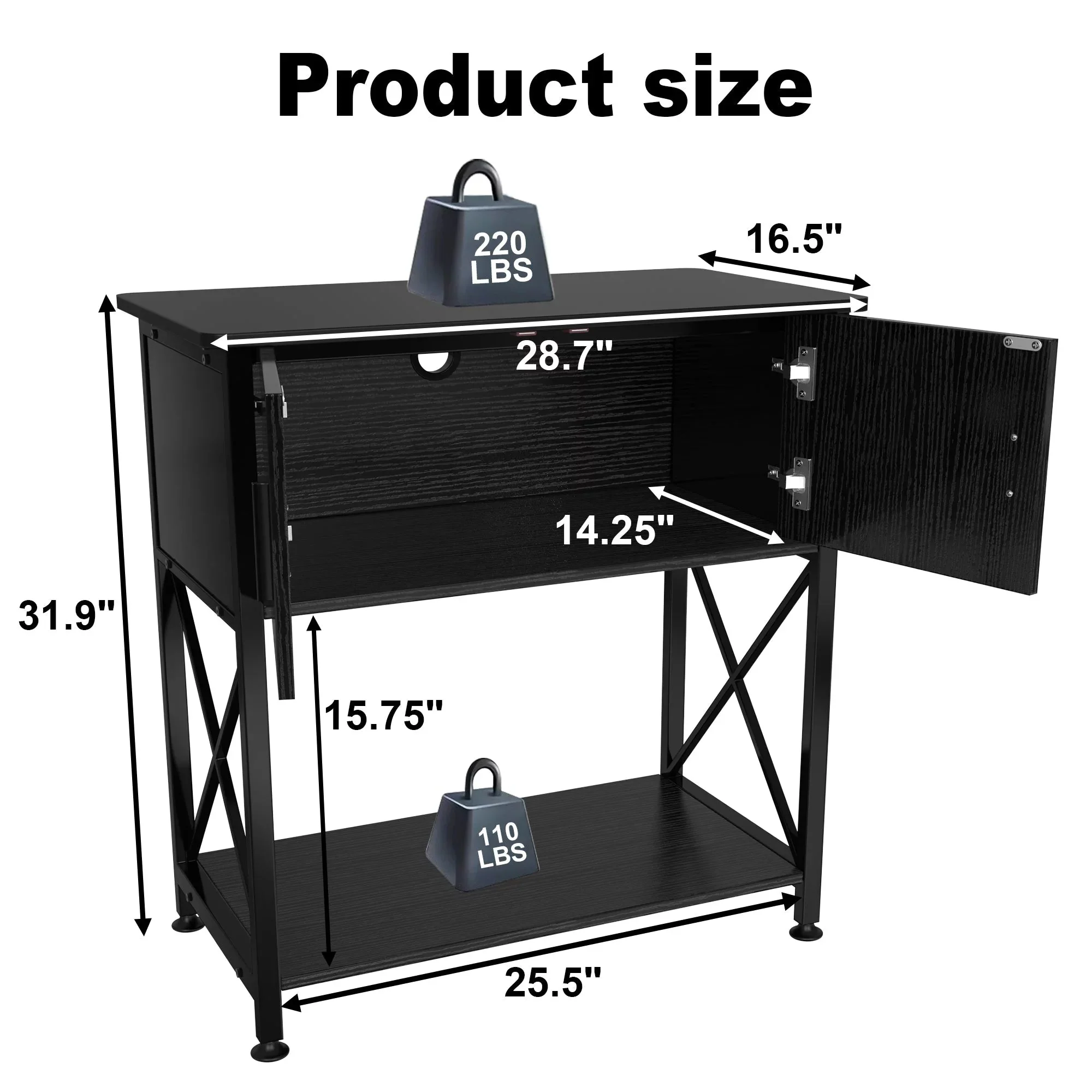 Fish Tank Stand Metal Aquarium Stand for 20 Gallon Long with Accessories Storage - Image 7