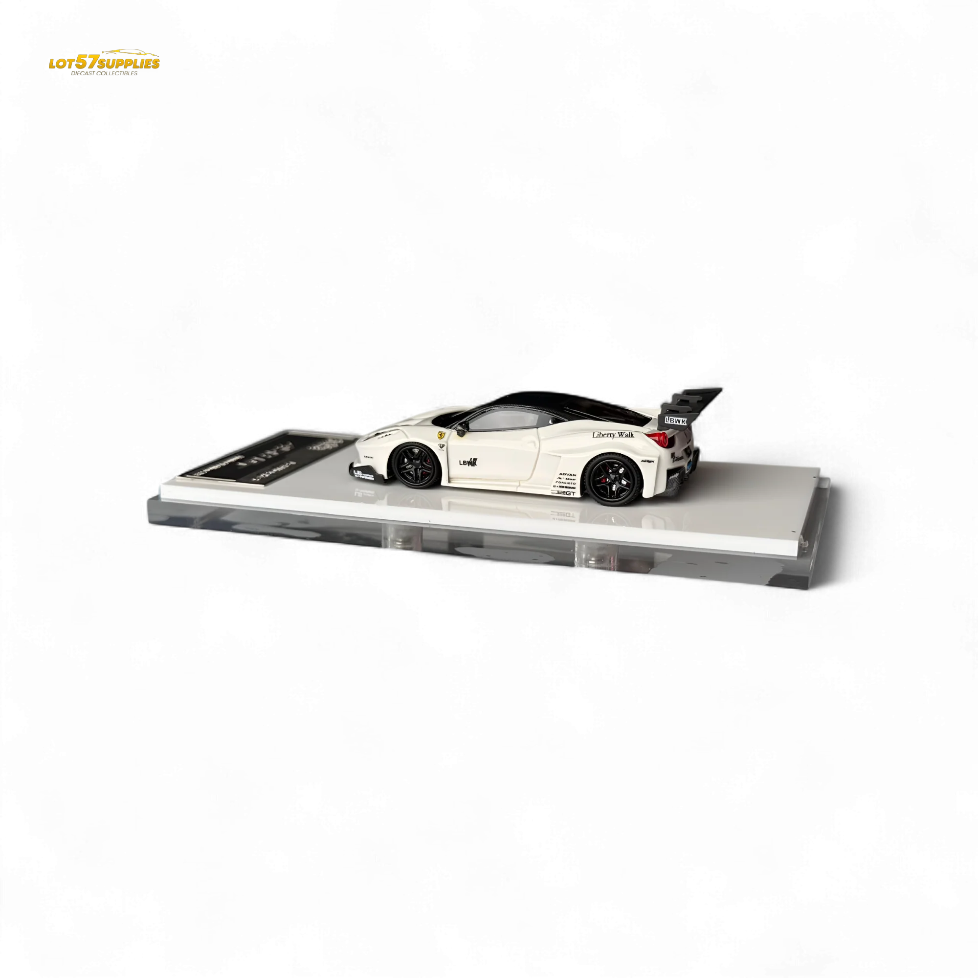 Flame Ferrari 458 GT LB Wide-Body - White 1:64 Resin - Image 2