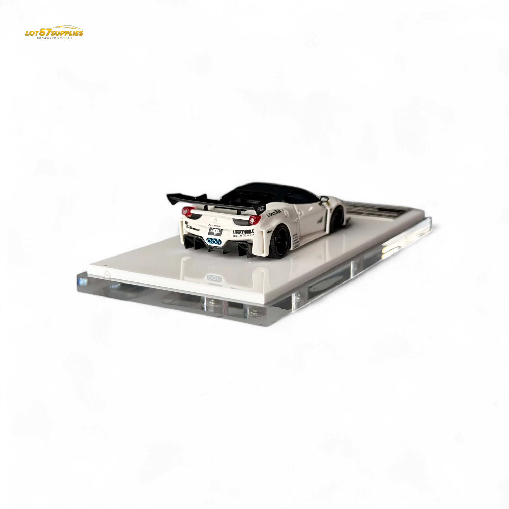 Flame Ferrari 458 GT LB Wide-Body - White 1:64 Resin - Image 3