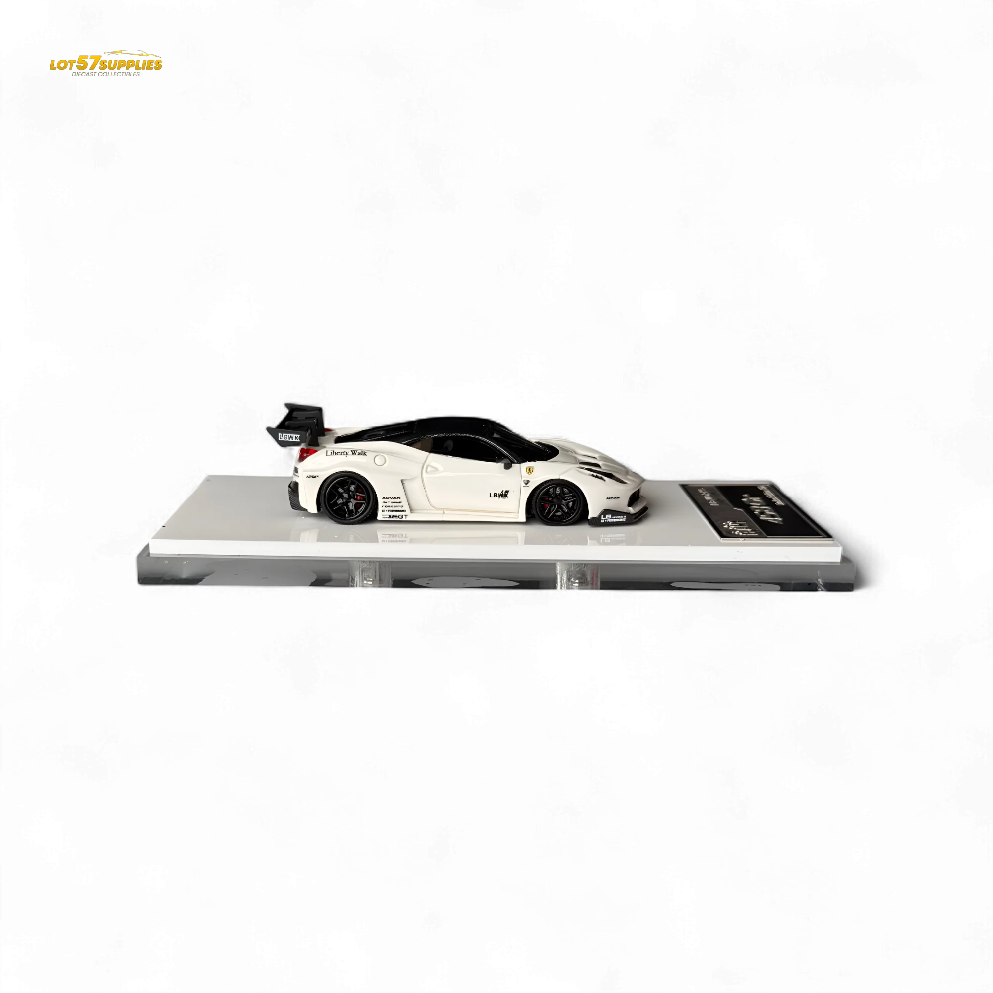 Flame Ferrari 458 GT LB Wide-Body - White 1:64 Resin - Image 4