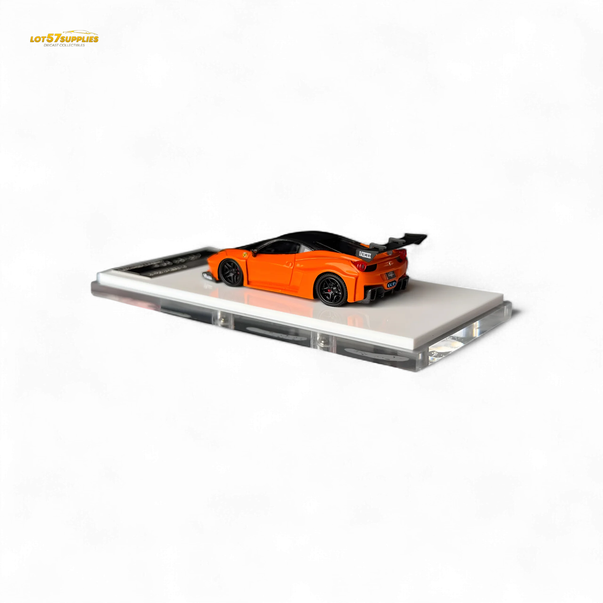 Flame Ferrari 458 LB Wide-Body Pearl Orange 1:64 - Image 2