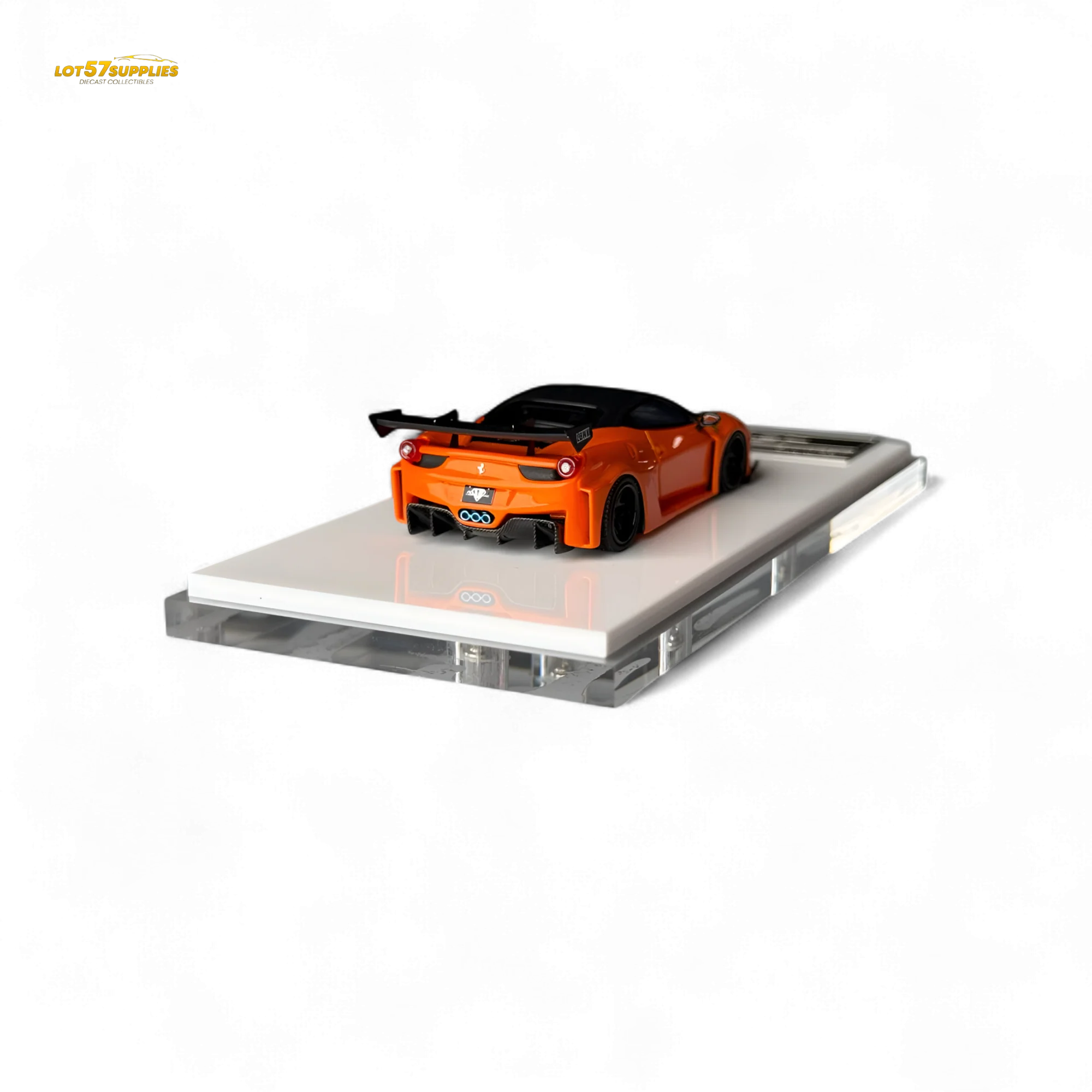 Flame Ferrari 458 LB Wide-Body Pearl Orange 1:64 - Image 3