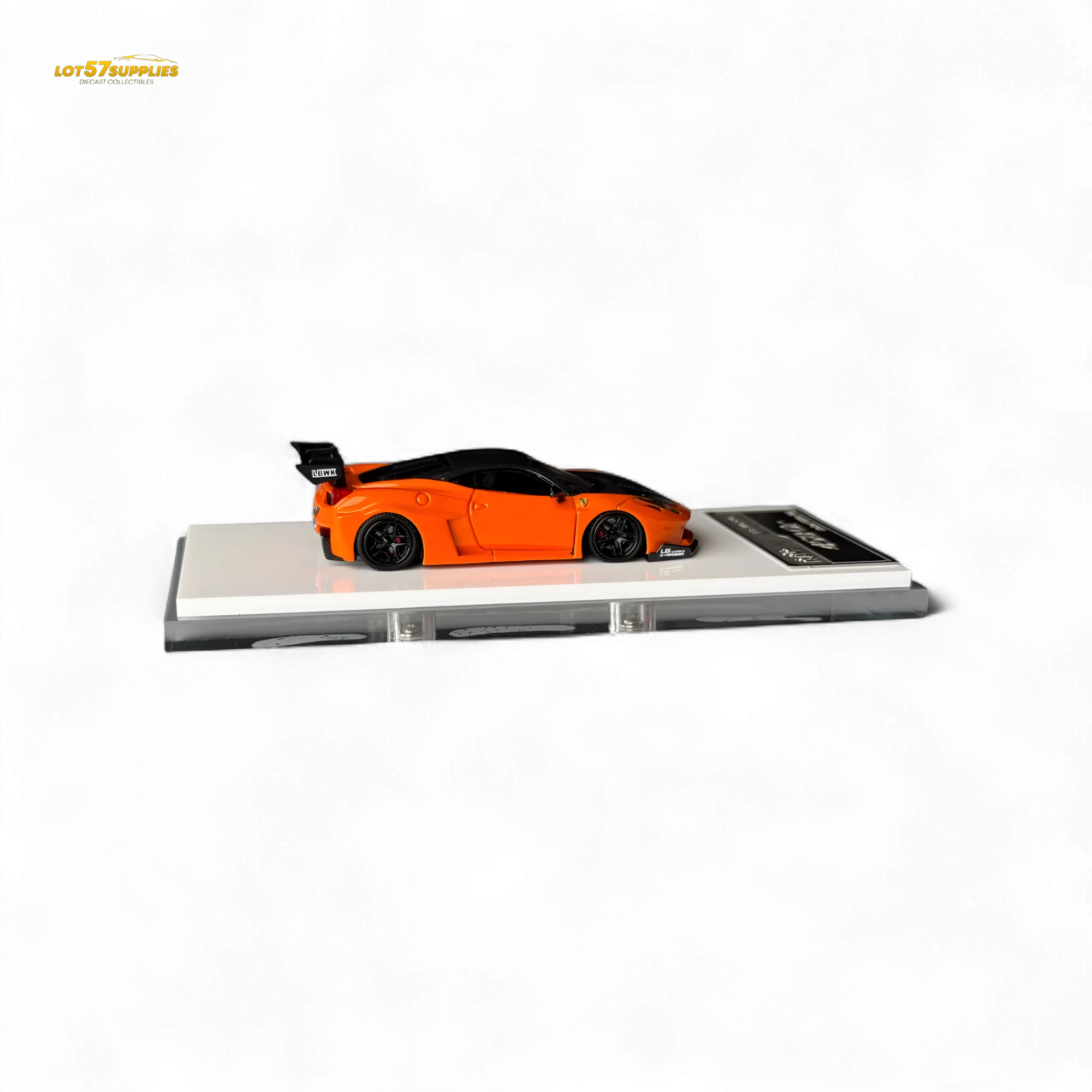 Flame Ferrari 458 LB Wide-Body Pearl Orange 1:64 - Image 4