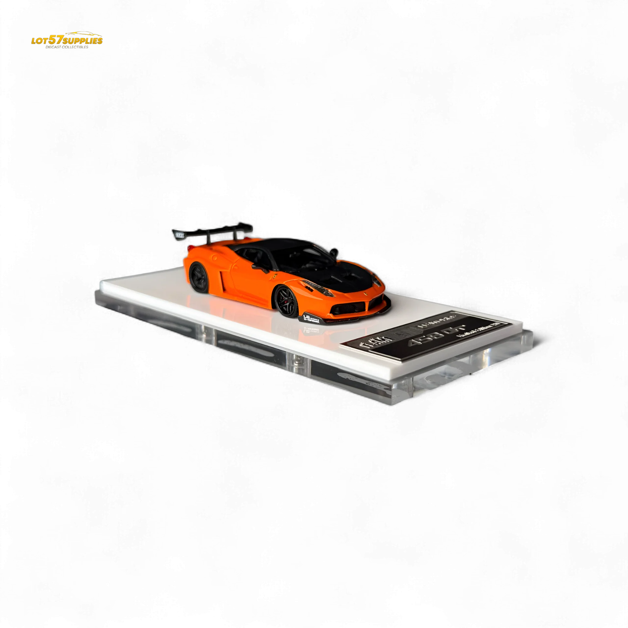 Flame Ferrari 458 LB Wide-Body Pearl Orange 1:64 - Image 5