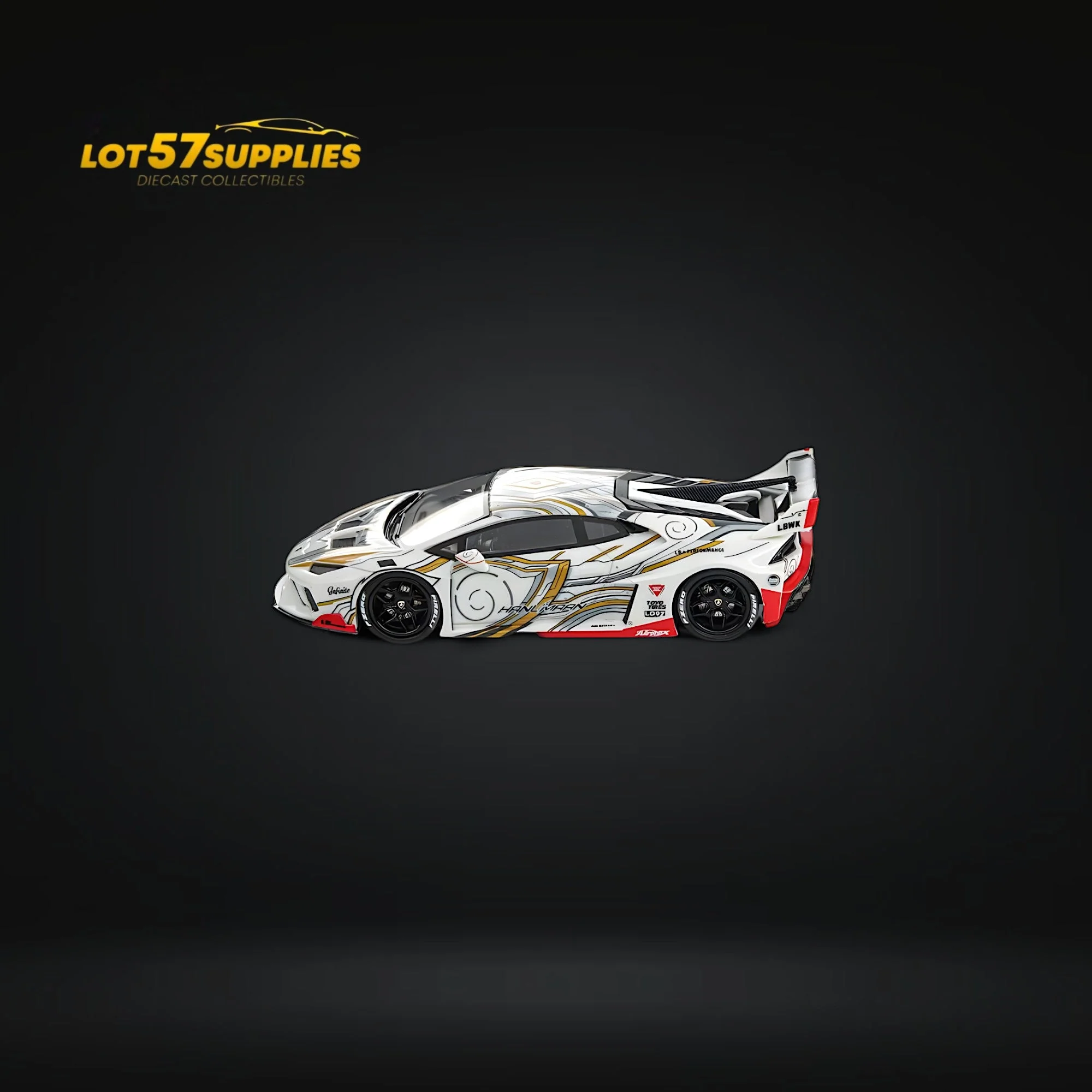 Flame Lamborghini Huracan GT LP610 White Gray 1:64 - Image 2
