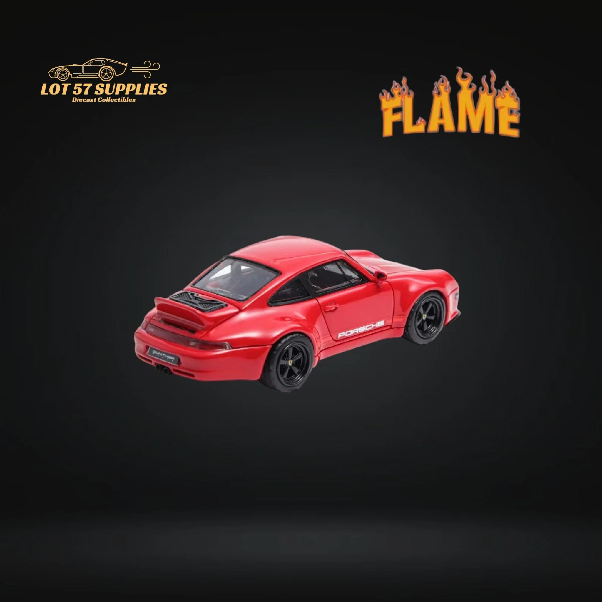 Flame Model Porsche 911 Gunther Werks 400R Solan Red 1:64 - Image 2