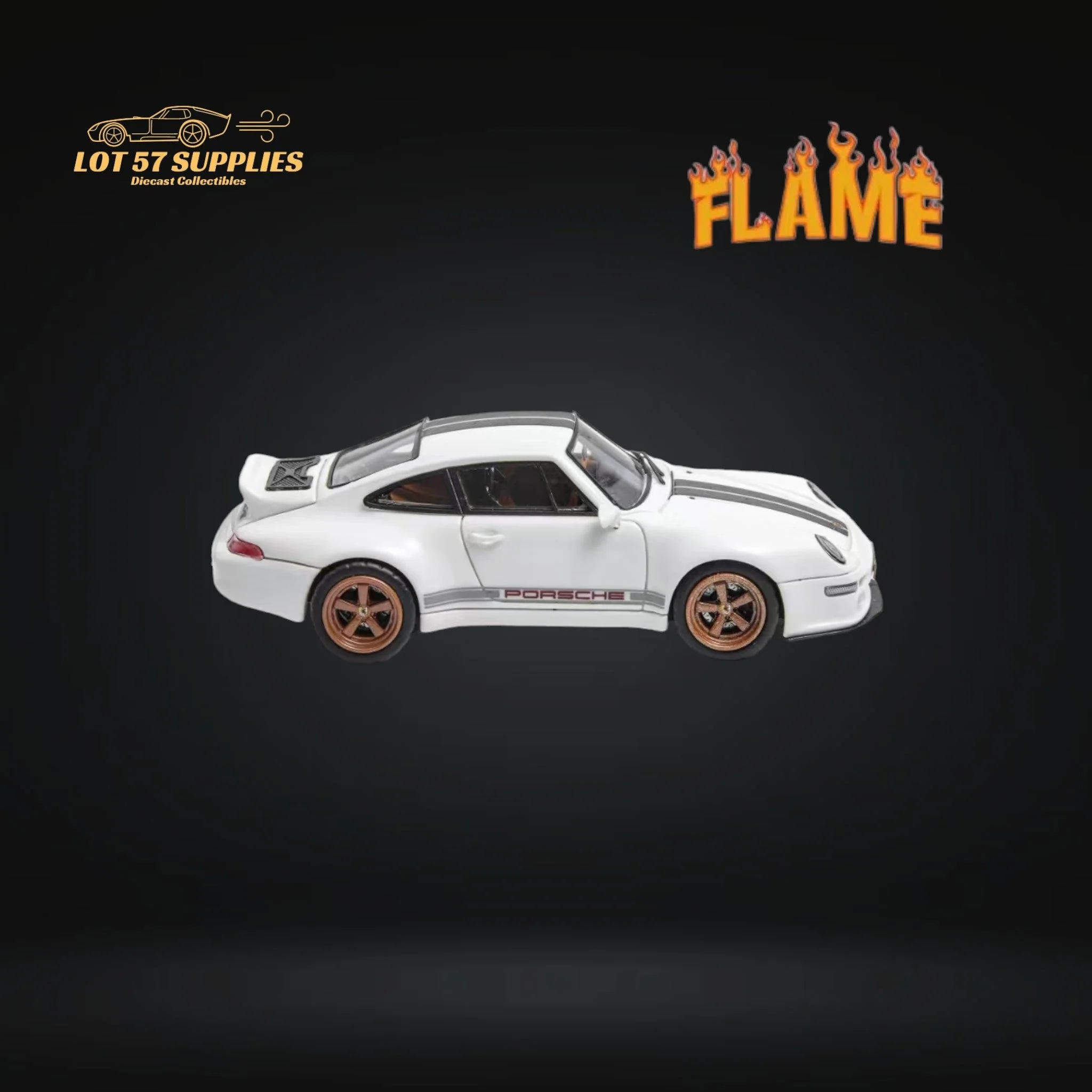 Flame Model Porsche 911 Gunther Werks 400R White 1:64 - Image 2