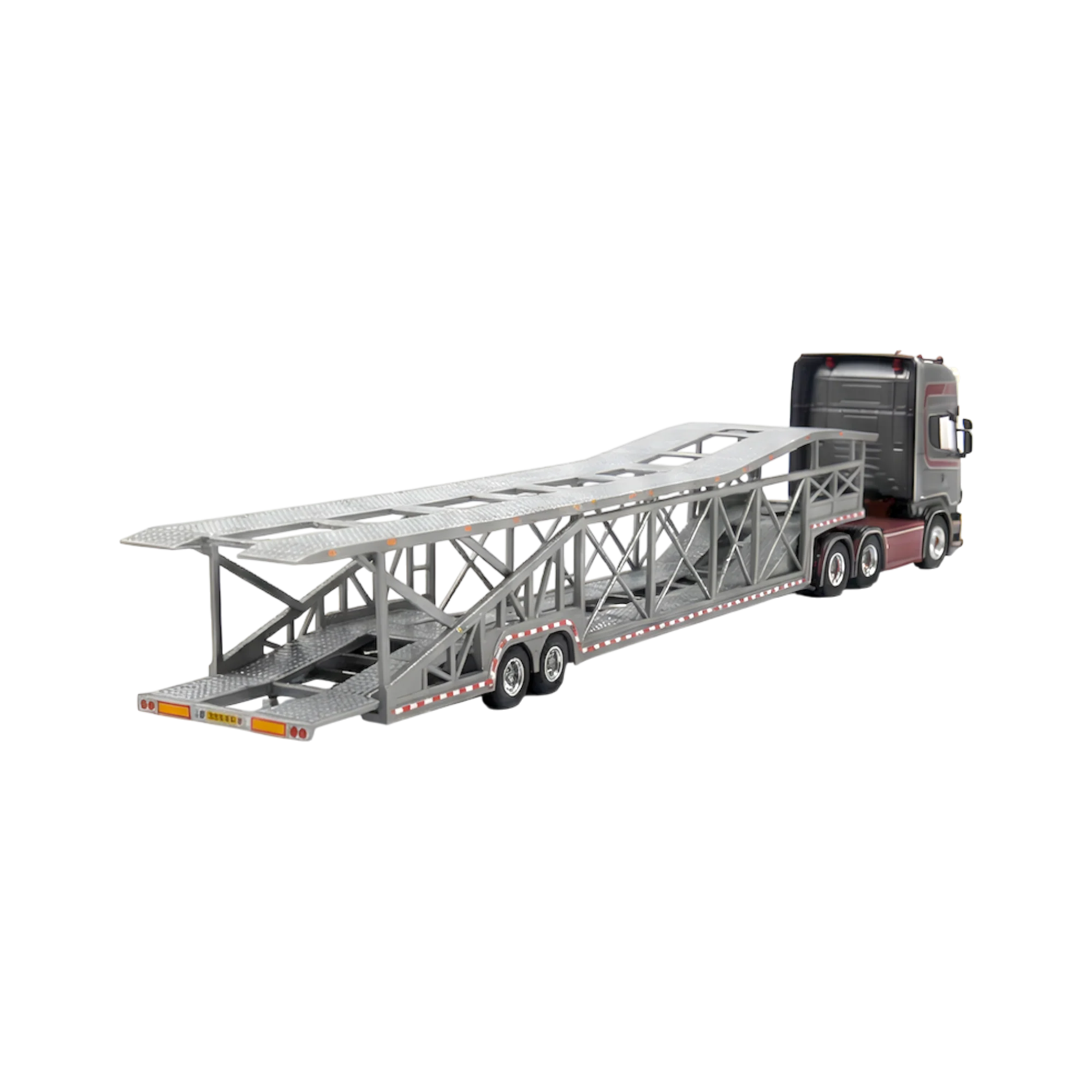 Flame Scania Car Carrier Transport Truck Grey Red 1:64 - Limited to 299 Pcs - Image 2