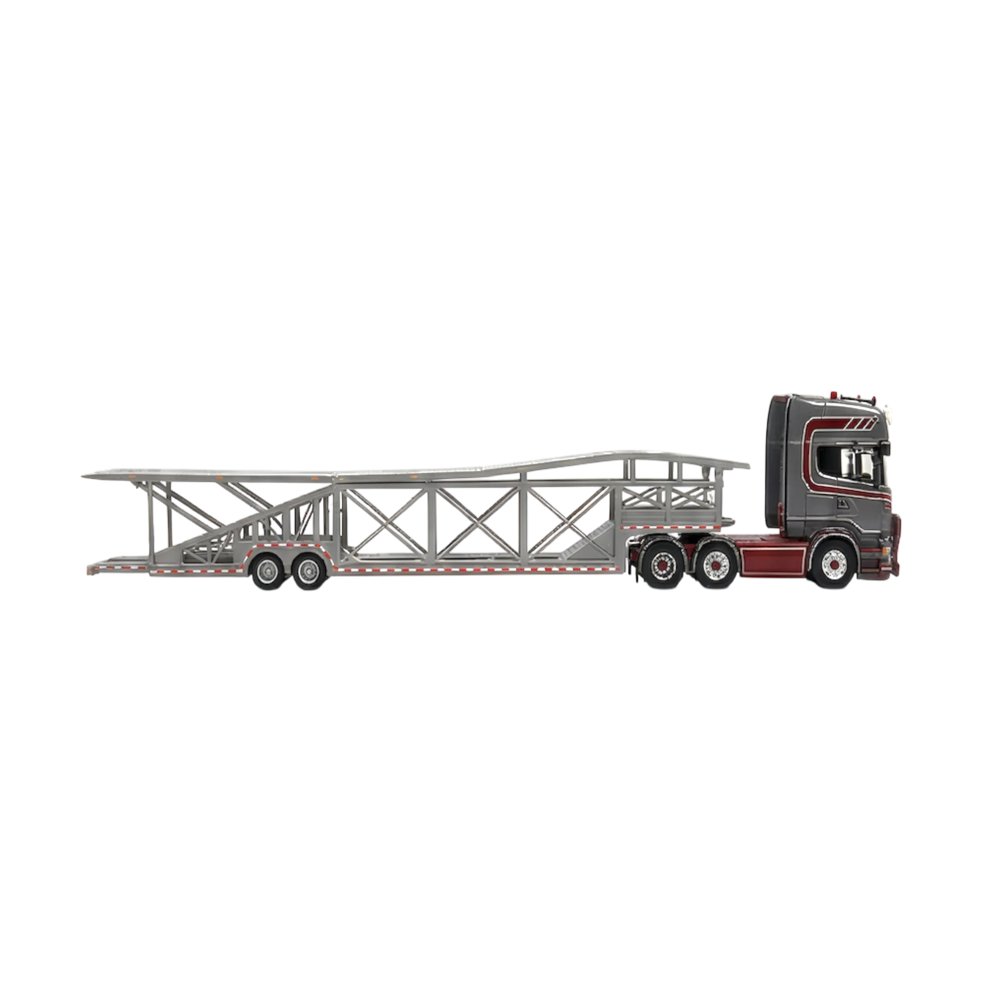 Flame Scania Car Carrier Transport Truck Grey Red 1:64 - Limited to 299 Pcs - Image 3