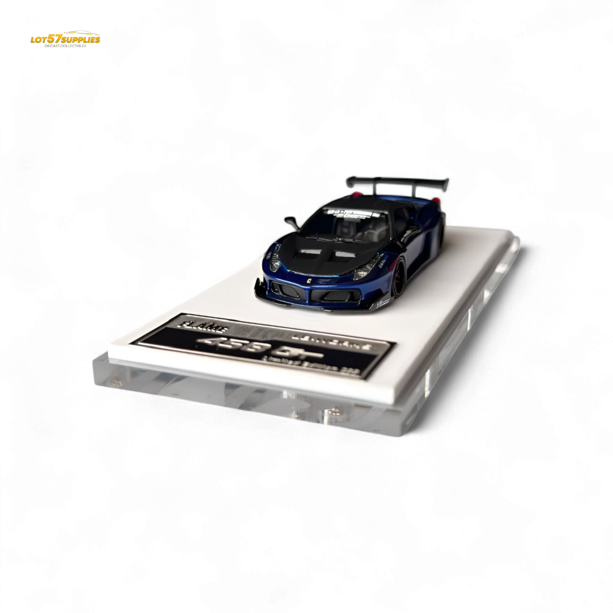 Flame Supercar LB458GT - Metallic Blue 1:64 Resin - Image 5