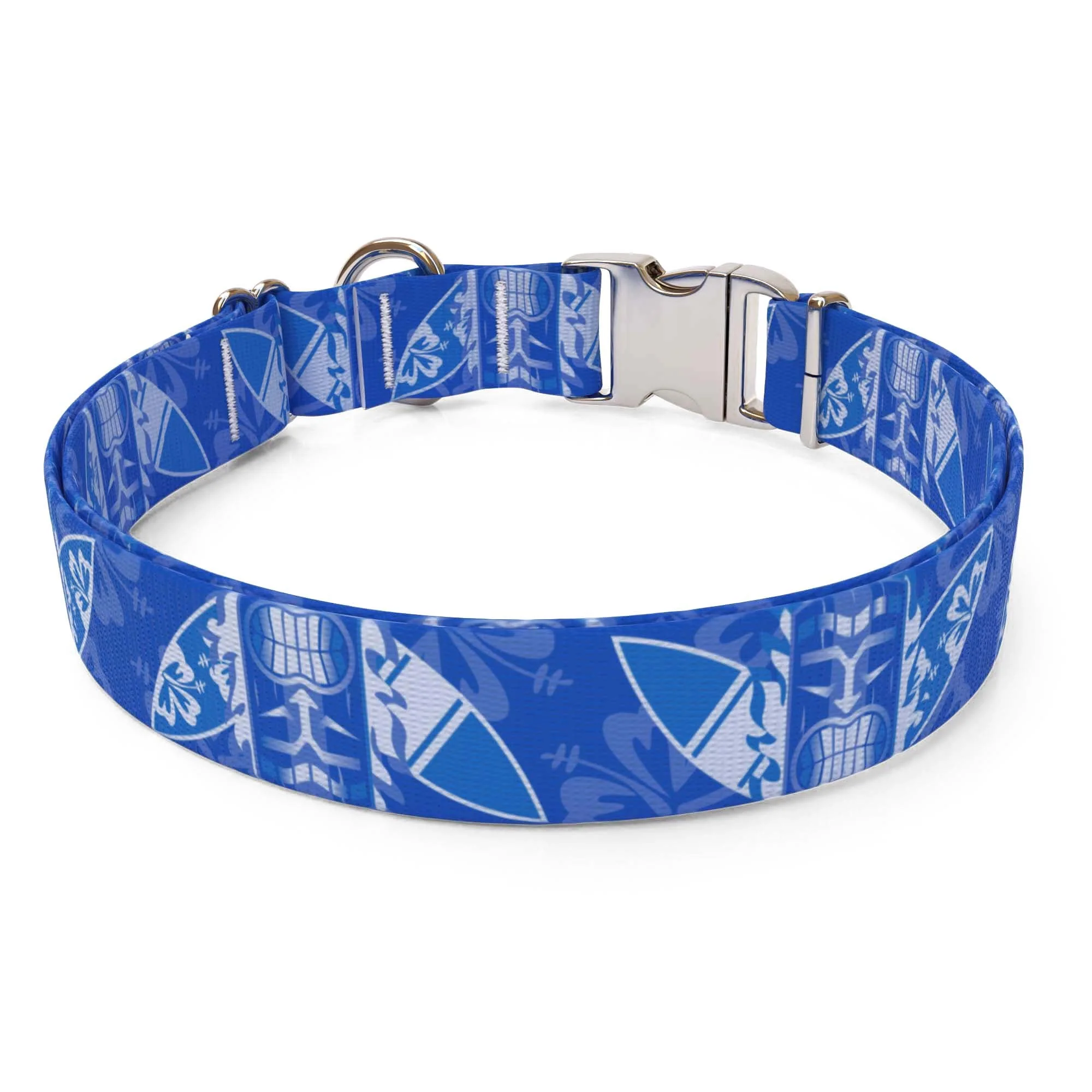 Flaming Tiki Blue Dog Collar - Image 2
