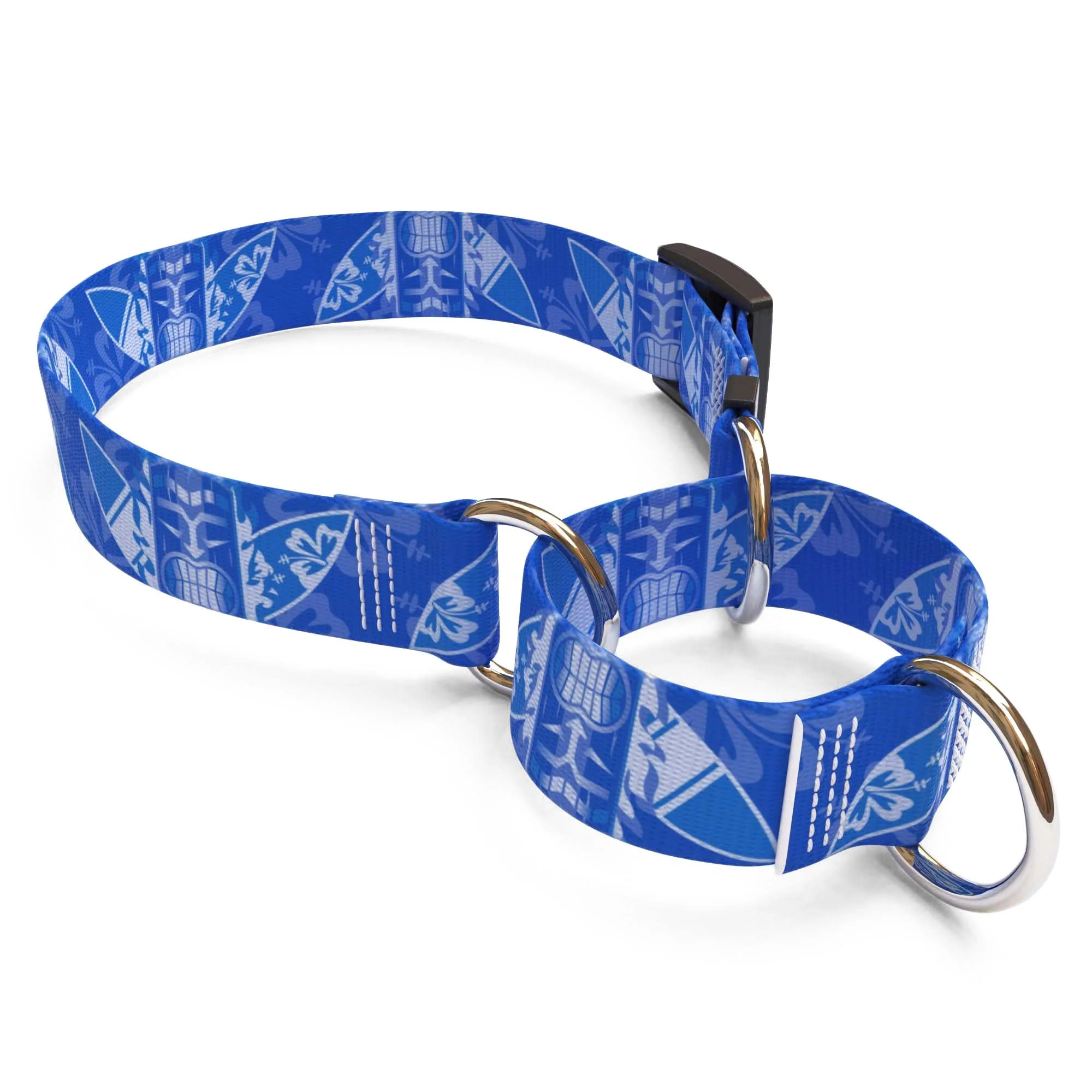 Flaming Tiki Blue Dog Collar - Image 3