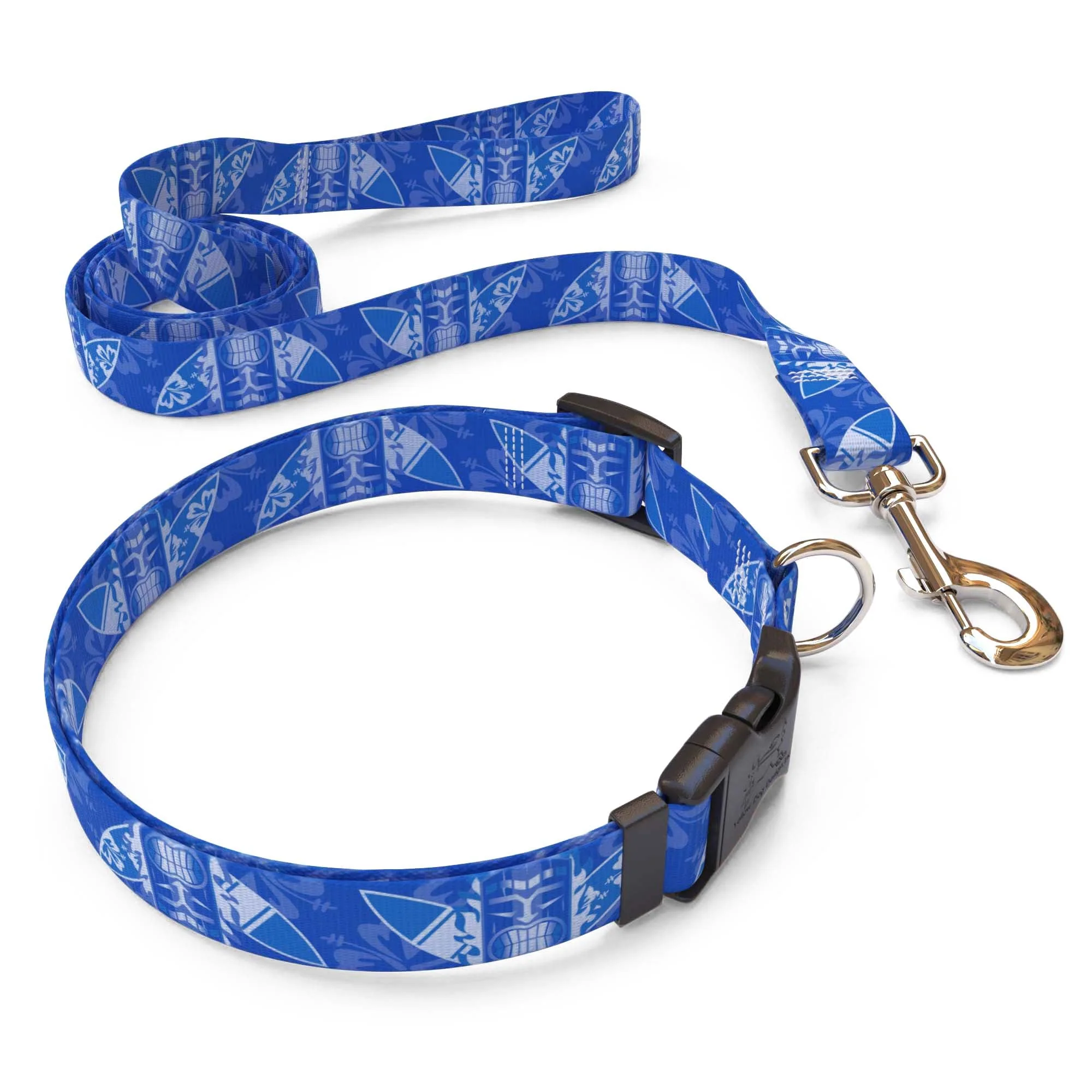 Flaming Tiki Blue Dog Collar - Image 4