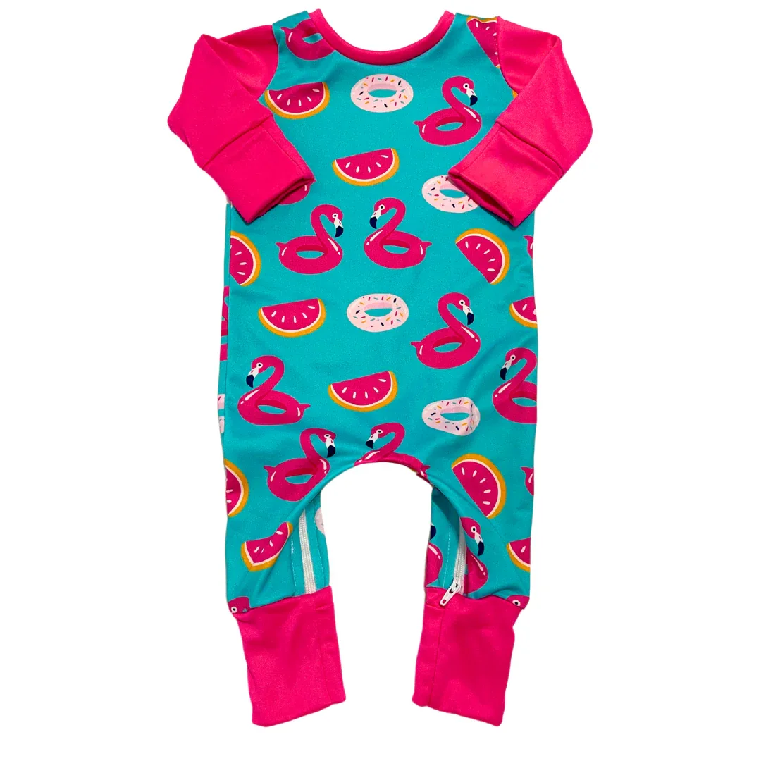 Flamingo Floaties Zip Romper - Image 3