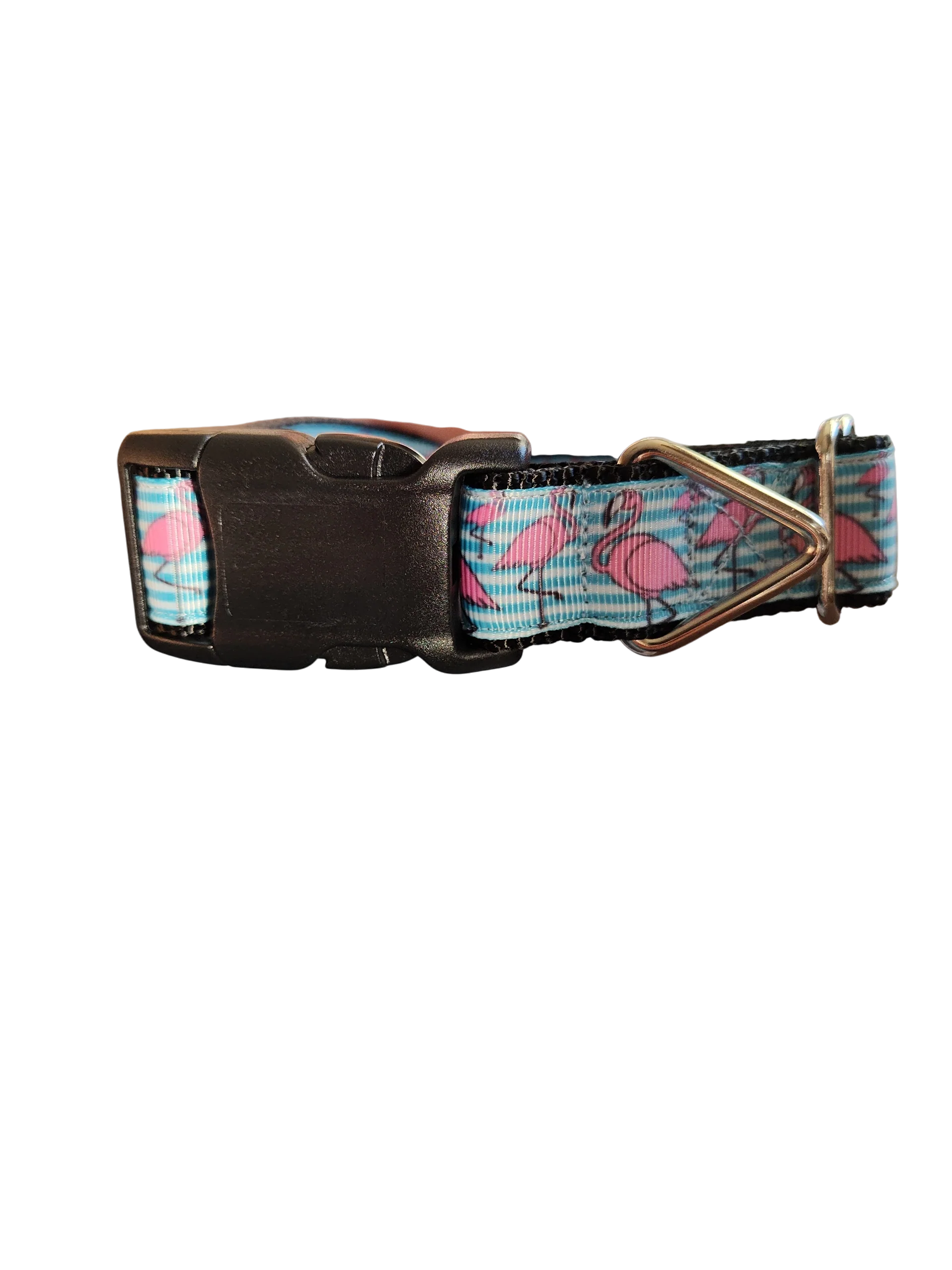 Flamingo Stripes Nylon Dog Collar - Image 2
