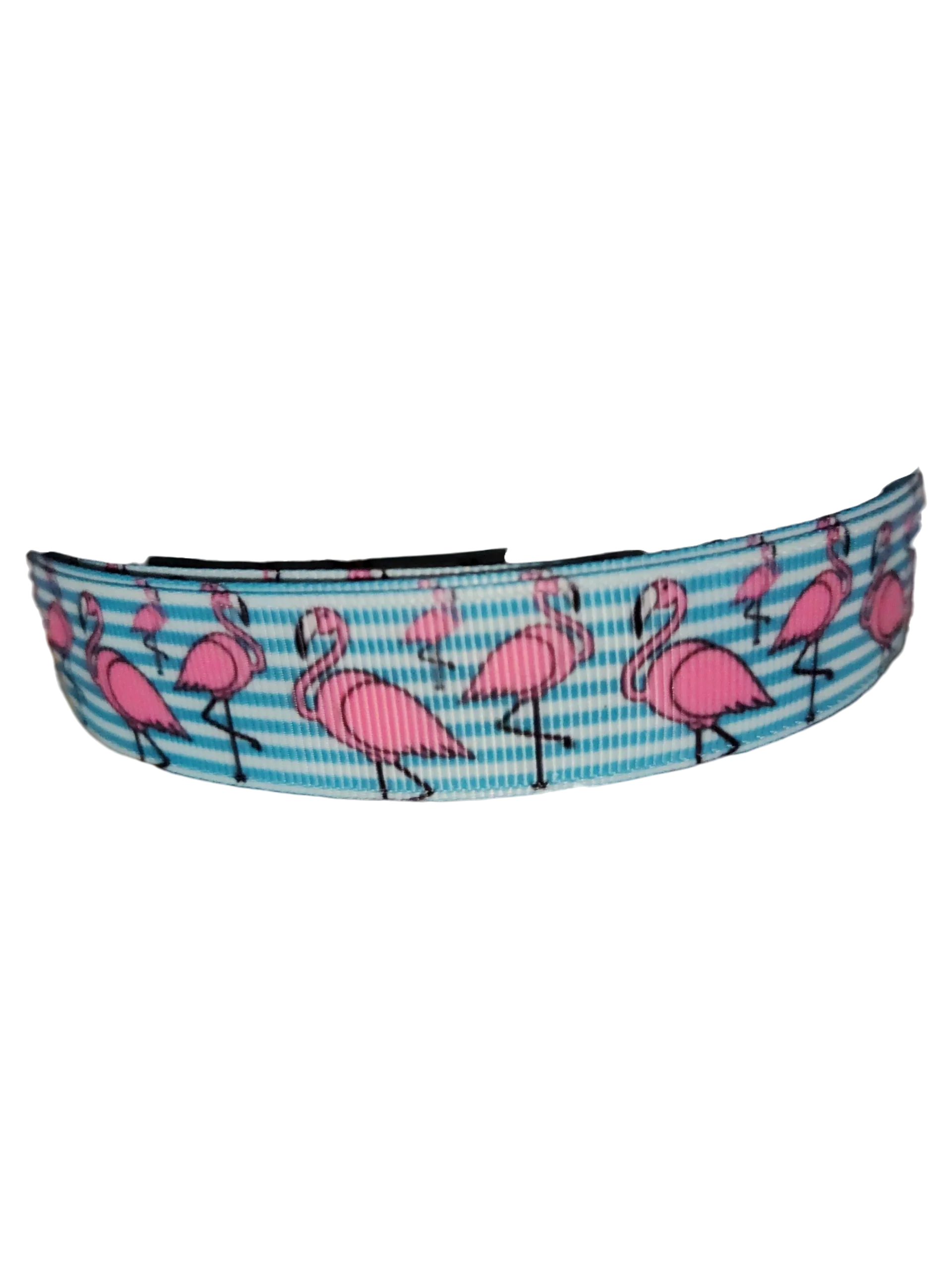 Flamingo Stripes Nylon Dog Collar - Image 3
