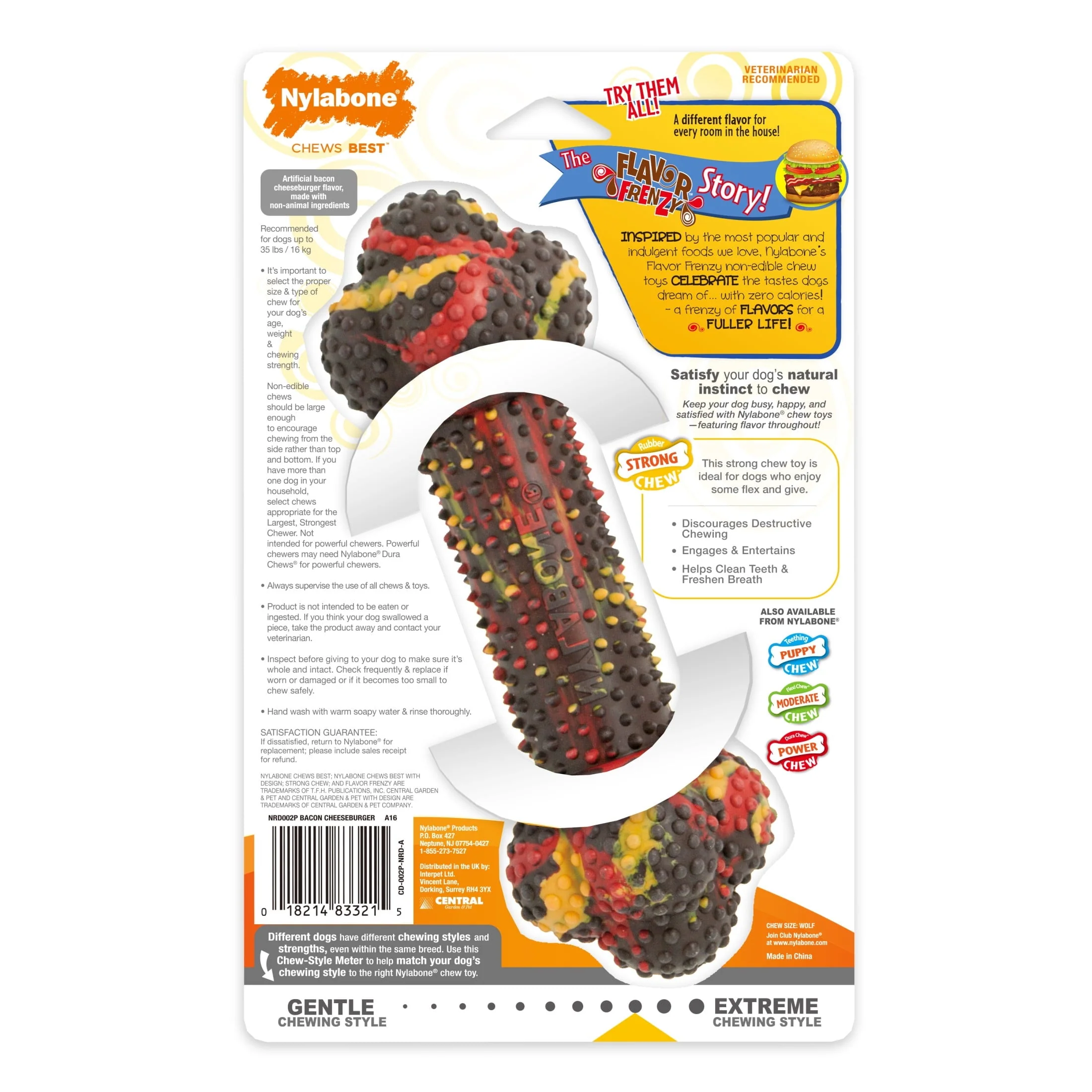 Flavor Frenzy Strong Chew Dog Toy Bacon Cheeseburger - Image 8