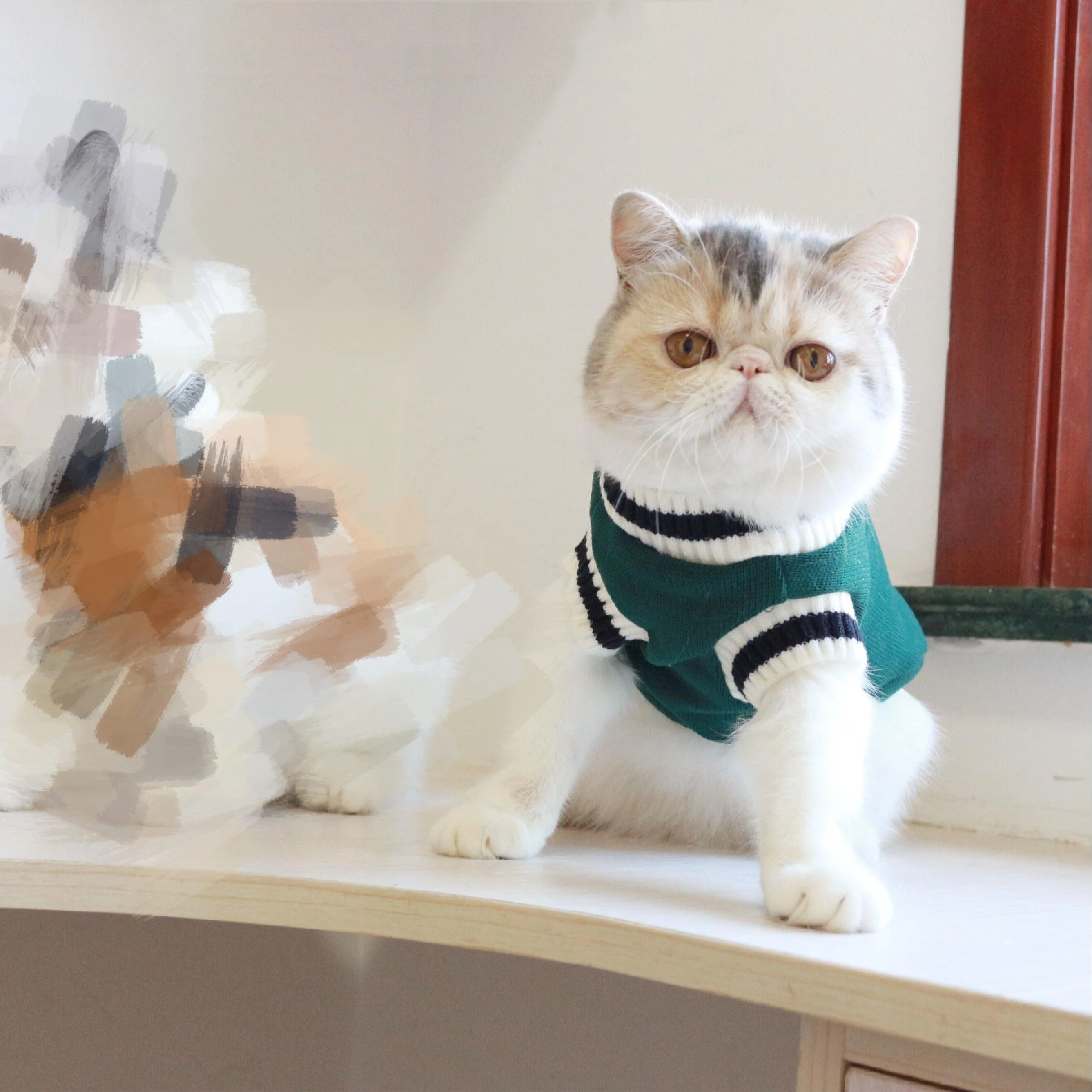 Fleece Knit Sleeveless Sweater for Cat - Image 6