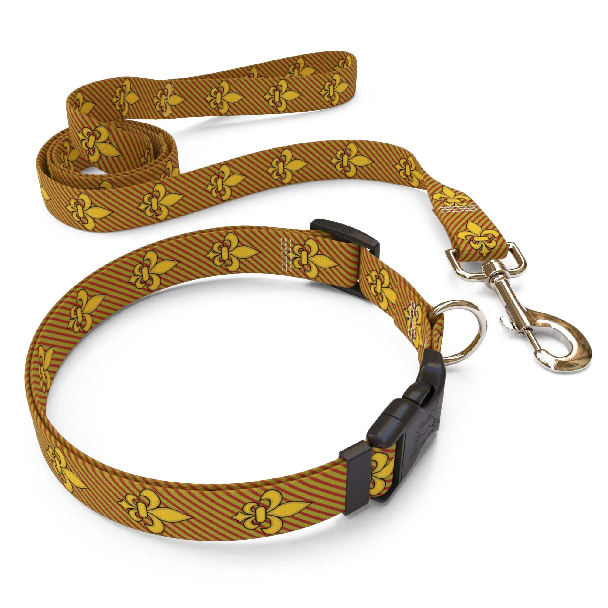 Fleur de Lis Gold Dog Collar - Image 4