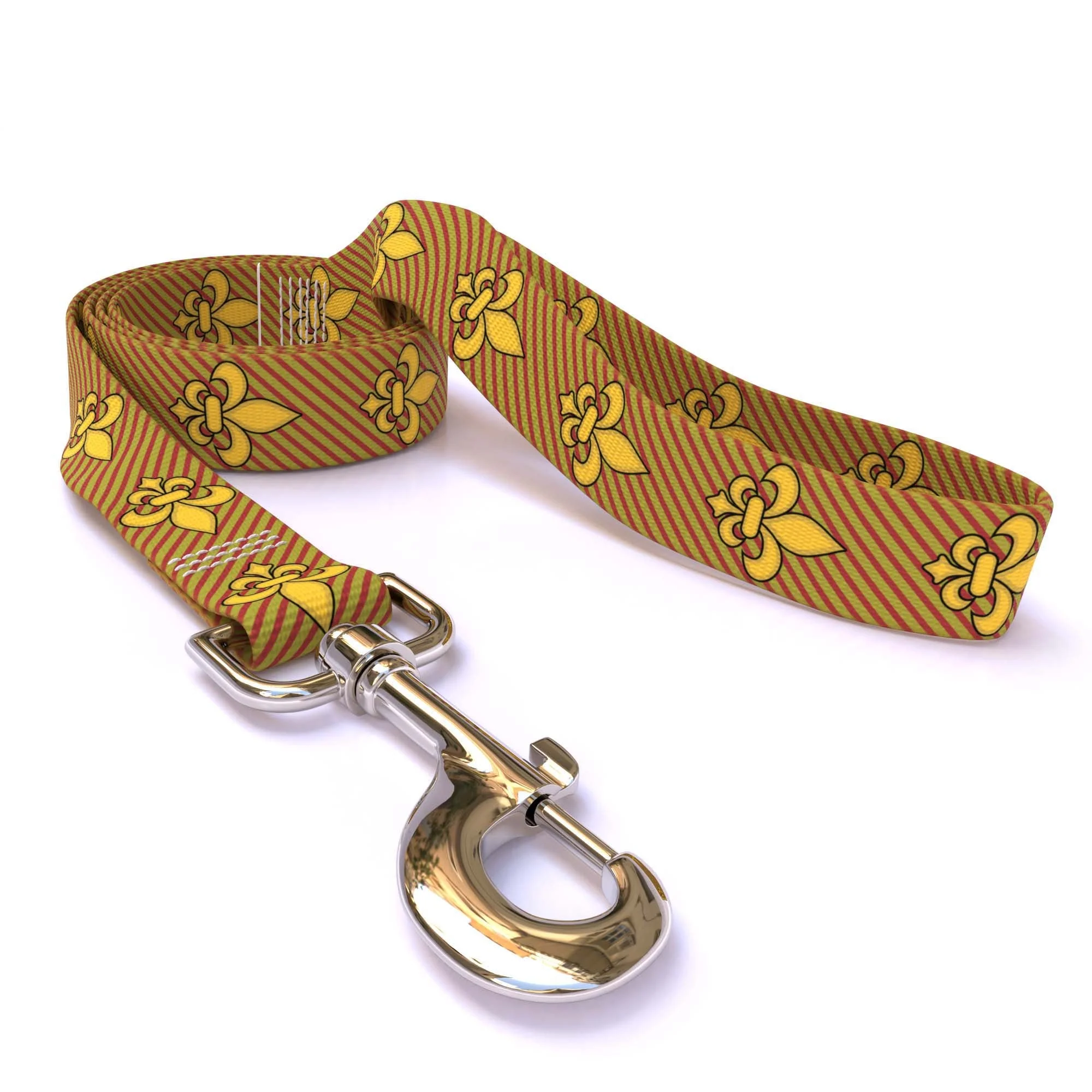 Fleur de Lis Gold Dog Leash - Image 2
