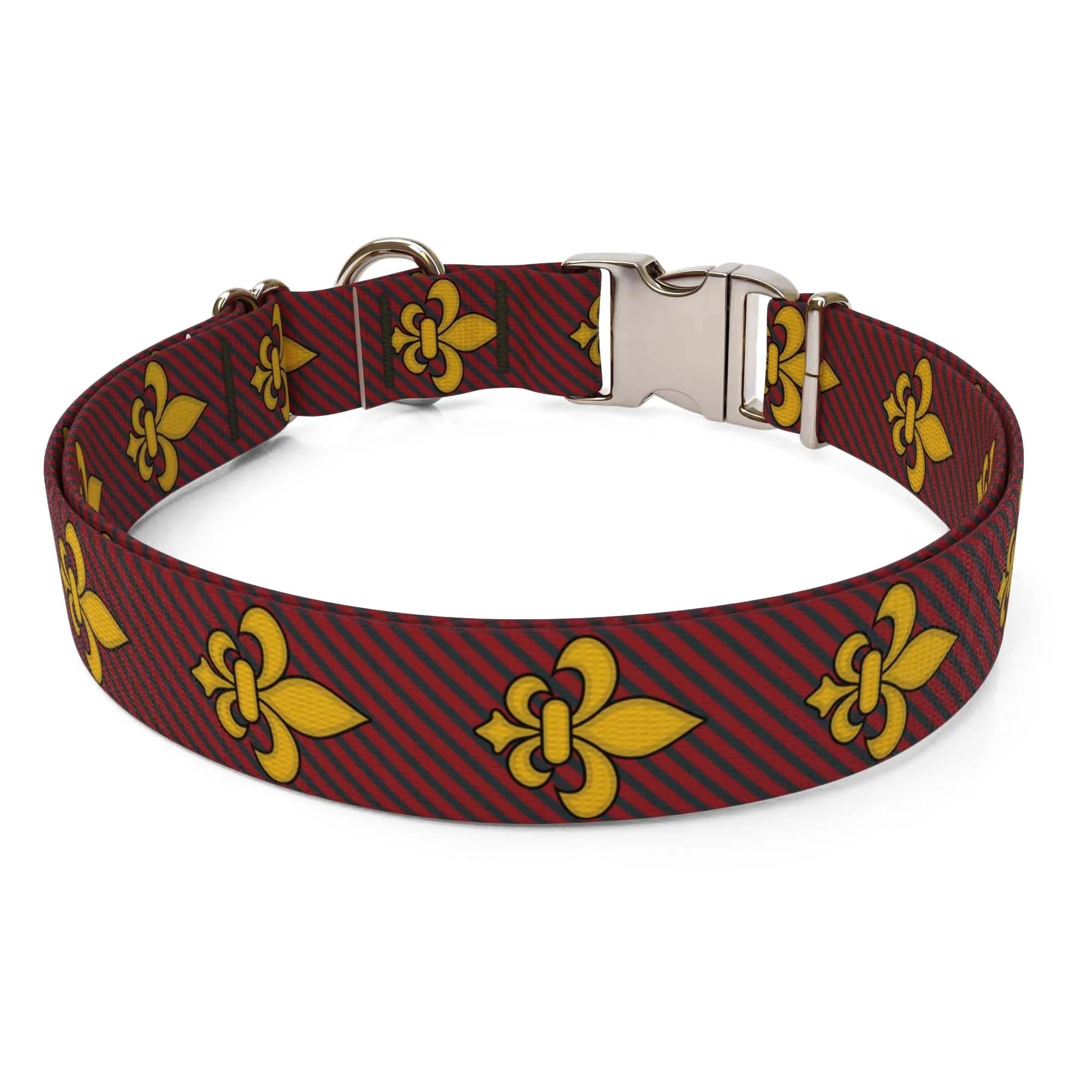 Fleur de Lis Red Dog Collar - Image 2