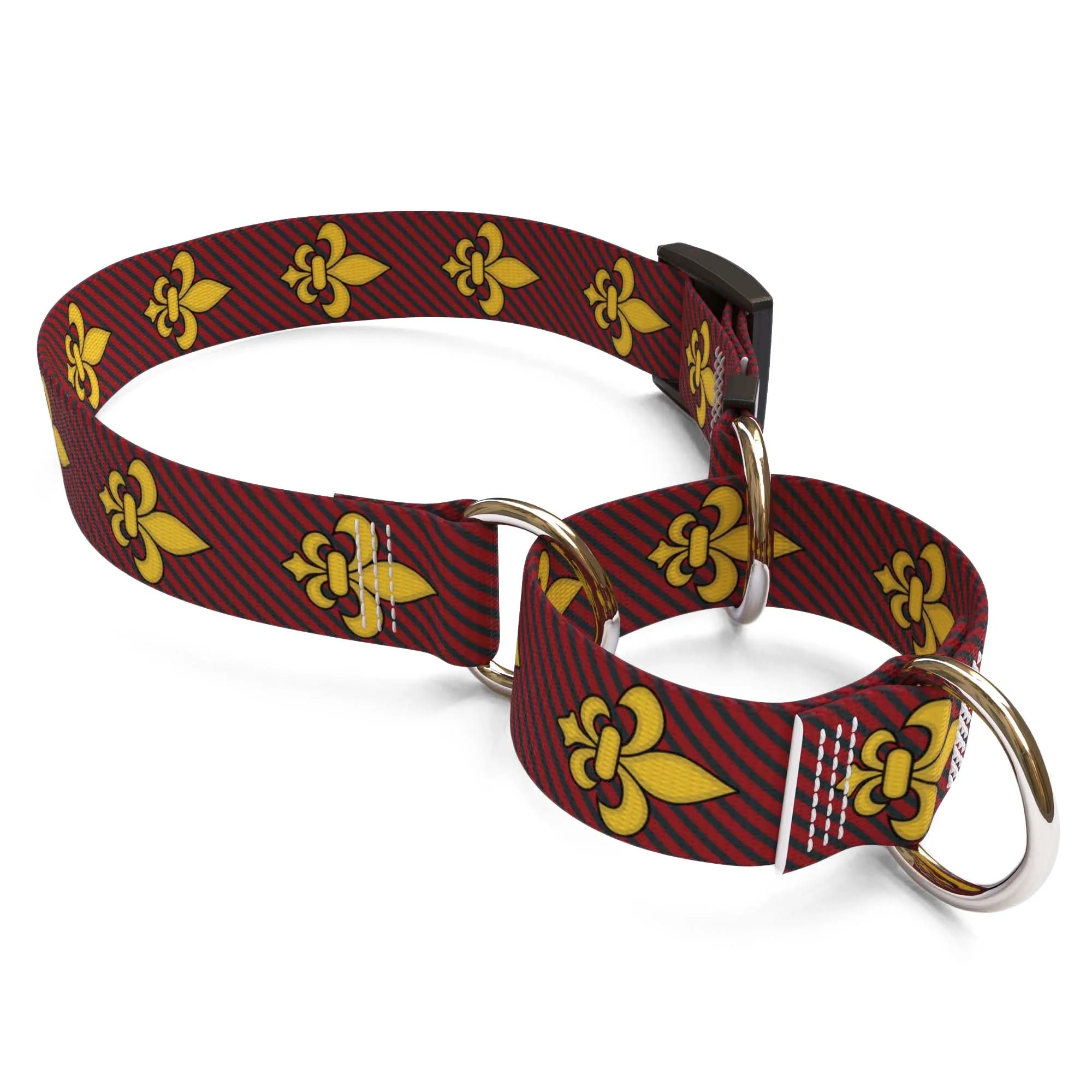 Fleur de Lis Red Dog Collar - Image 3
