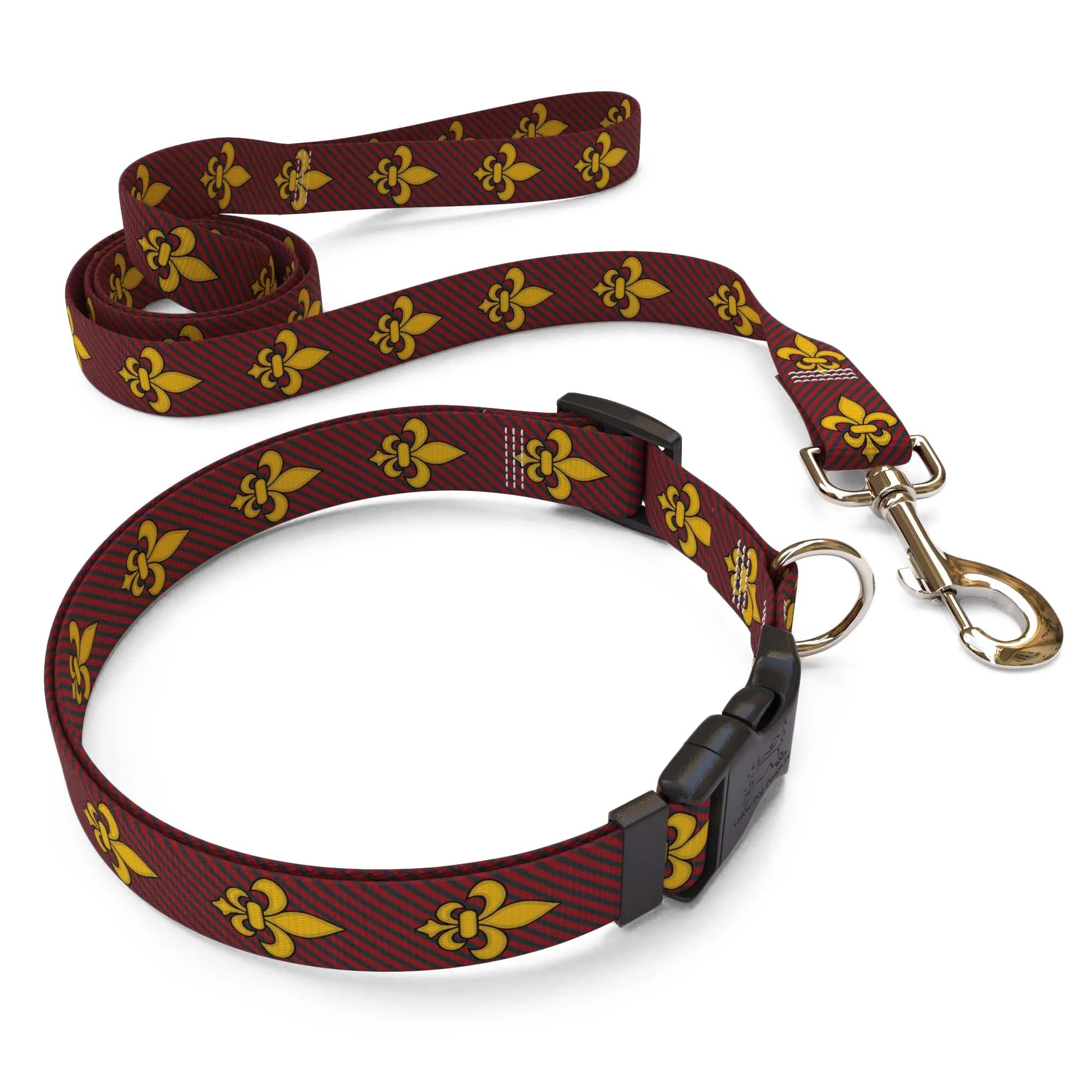 Fleur de Lis Red Dog Collar - Image 4