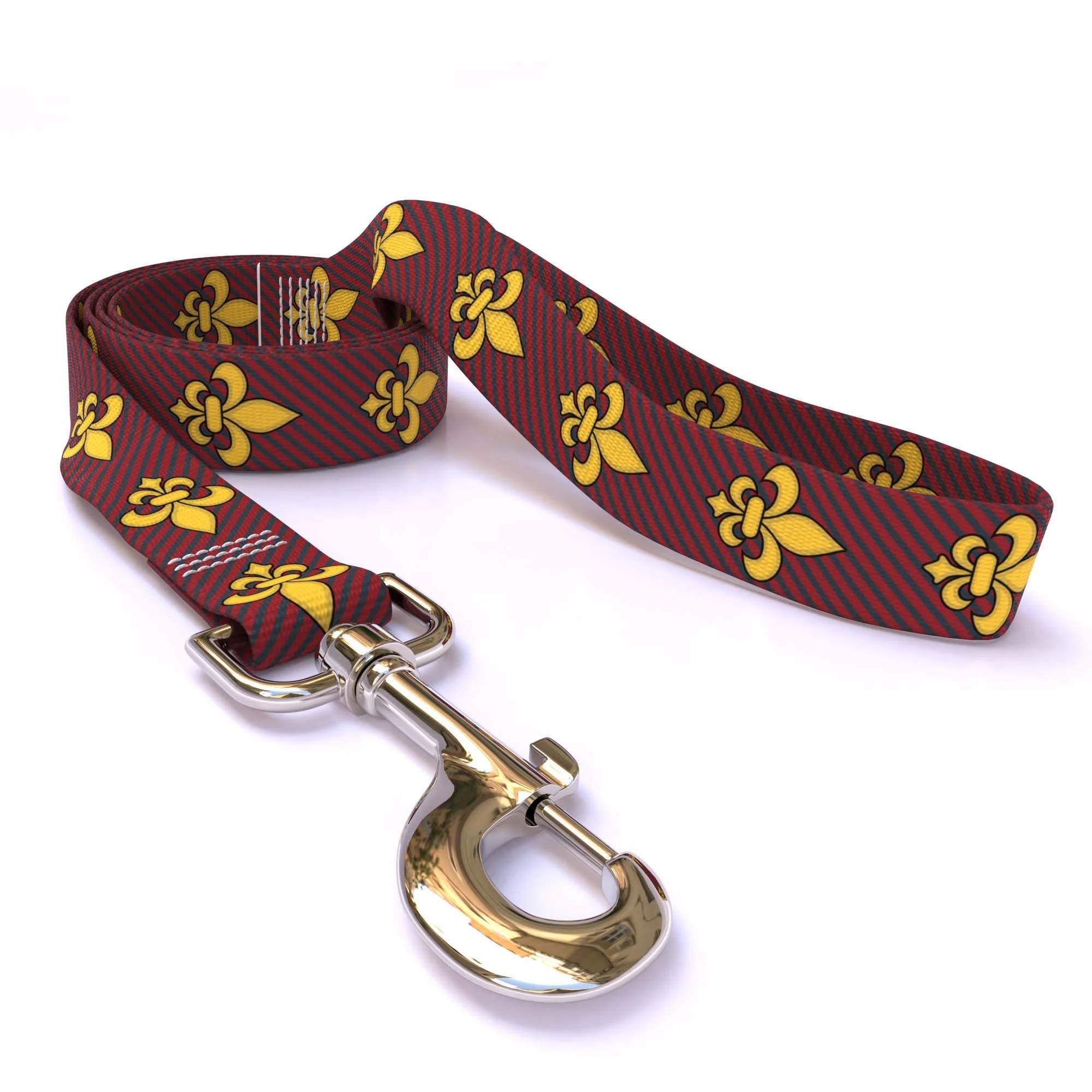 Fleur de Lis Red Dog Leash - Image 2