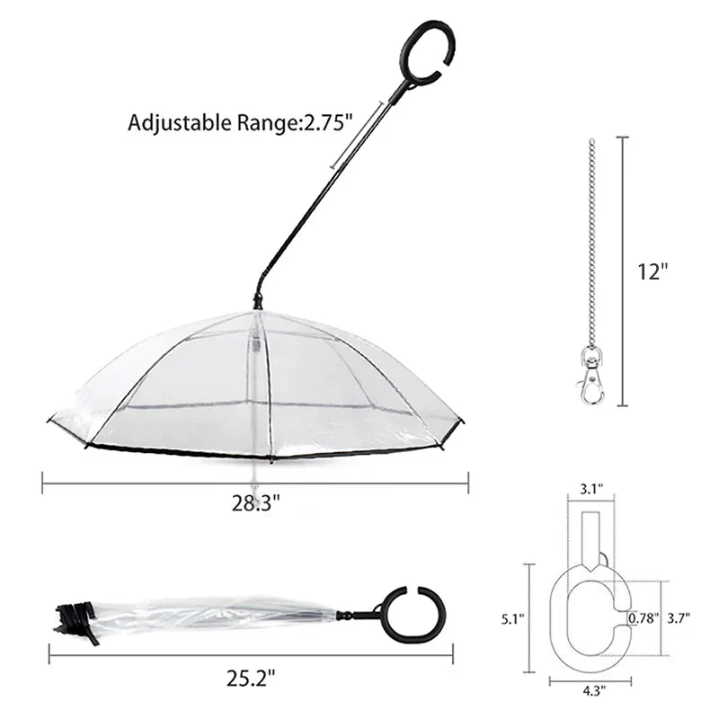 Flexible Handle Umbrella for Dog with Rope for Small Pets - Image 5