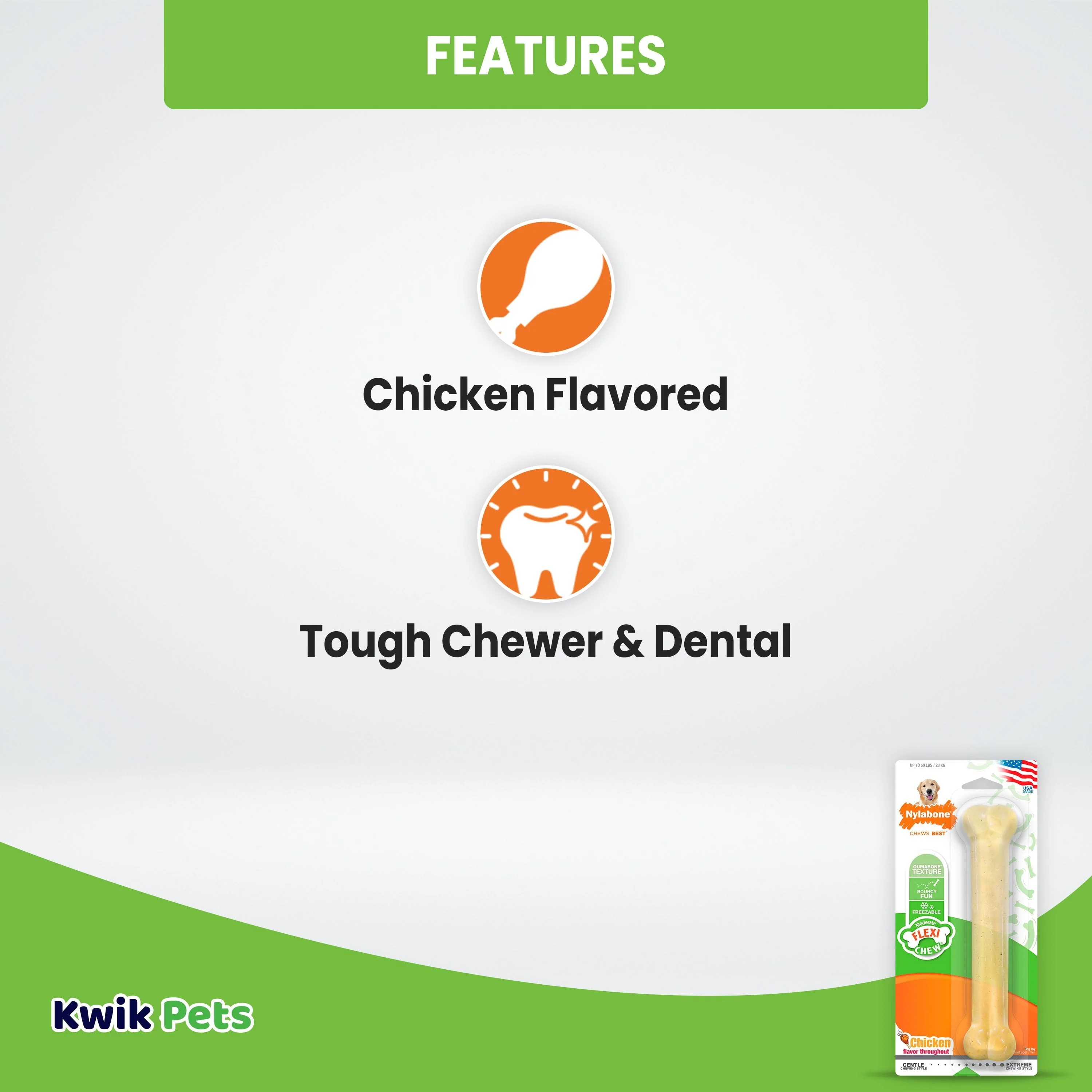Flexichew Dental Bone Giant Size Chicken Flavored Toy for Large Dogs - Image 3