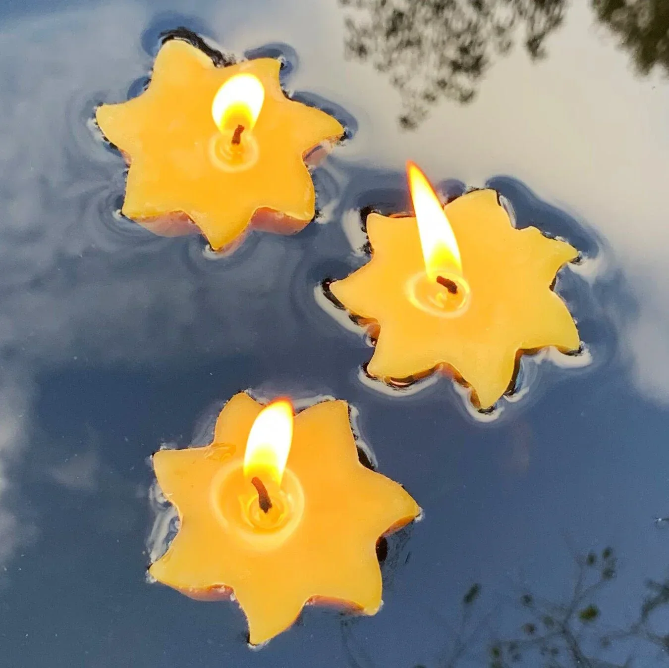 Floating Sun Beeswax Candles - Image 2
