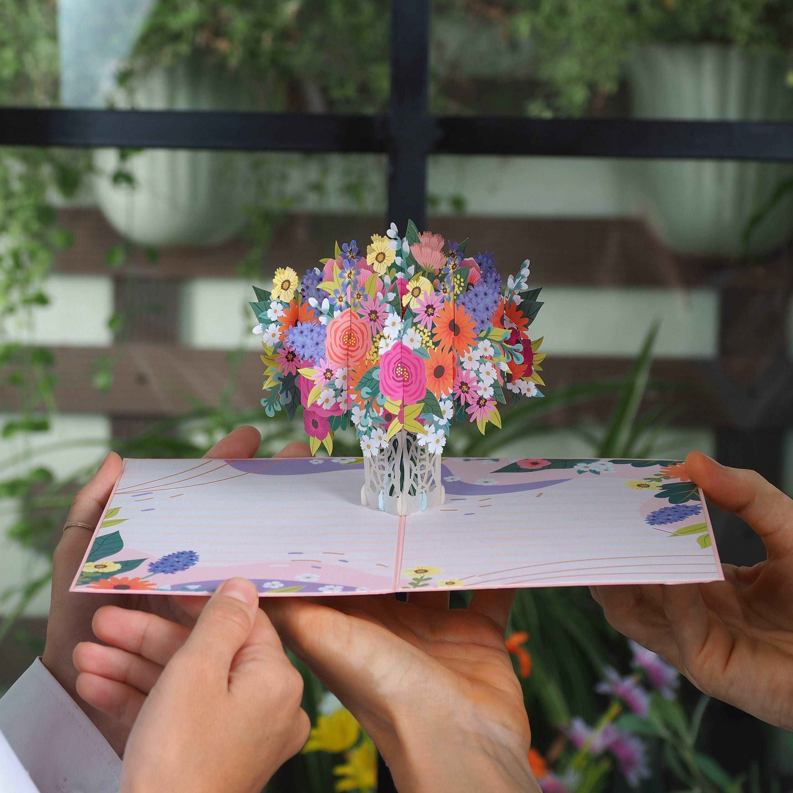 Floral Arrangement Pop Up Card - Image 2