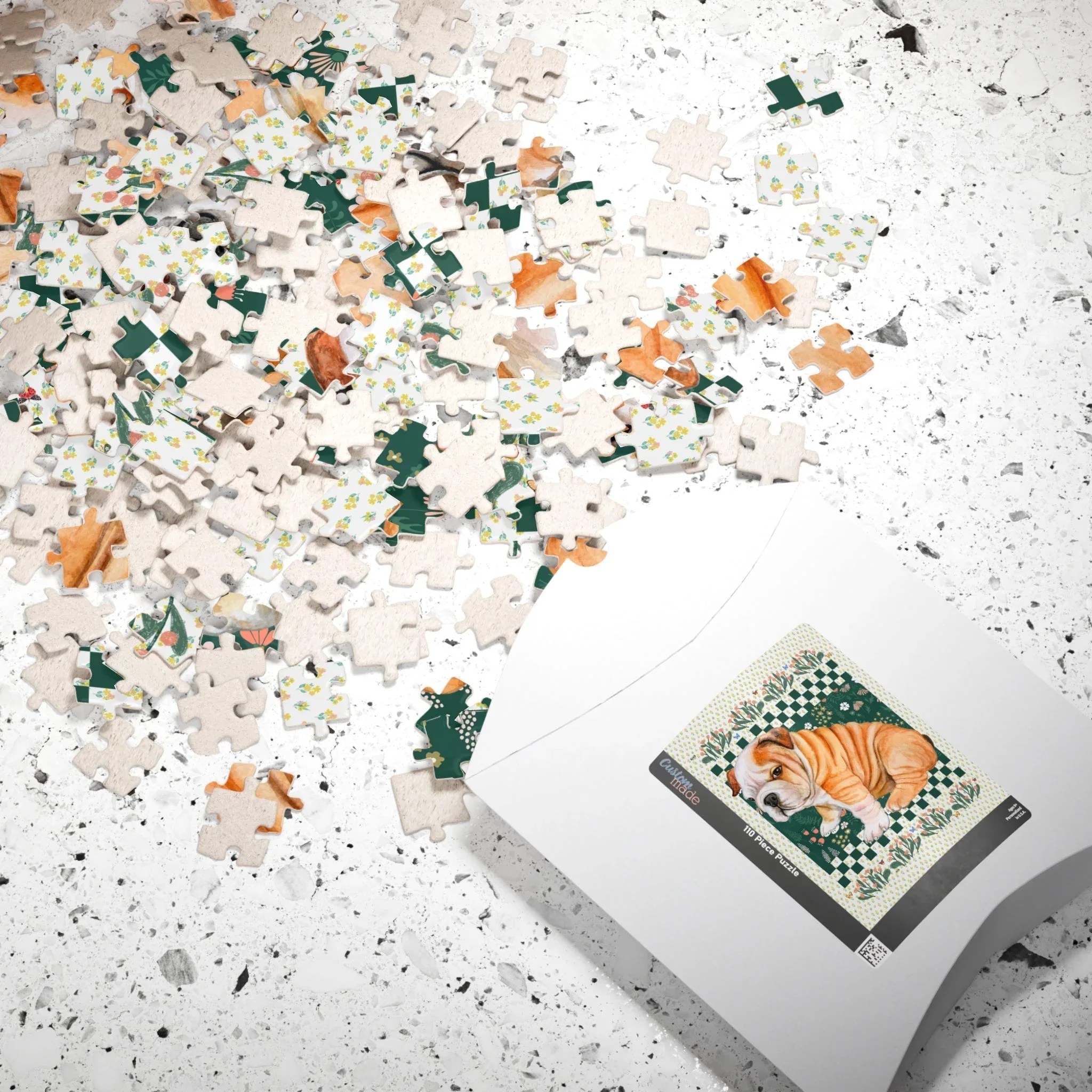 Floral English Bulldog Puzzle - Image 4