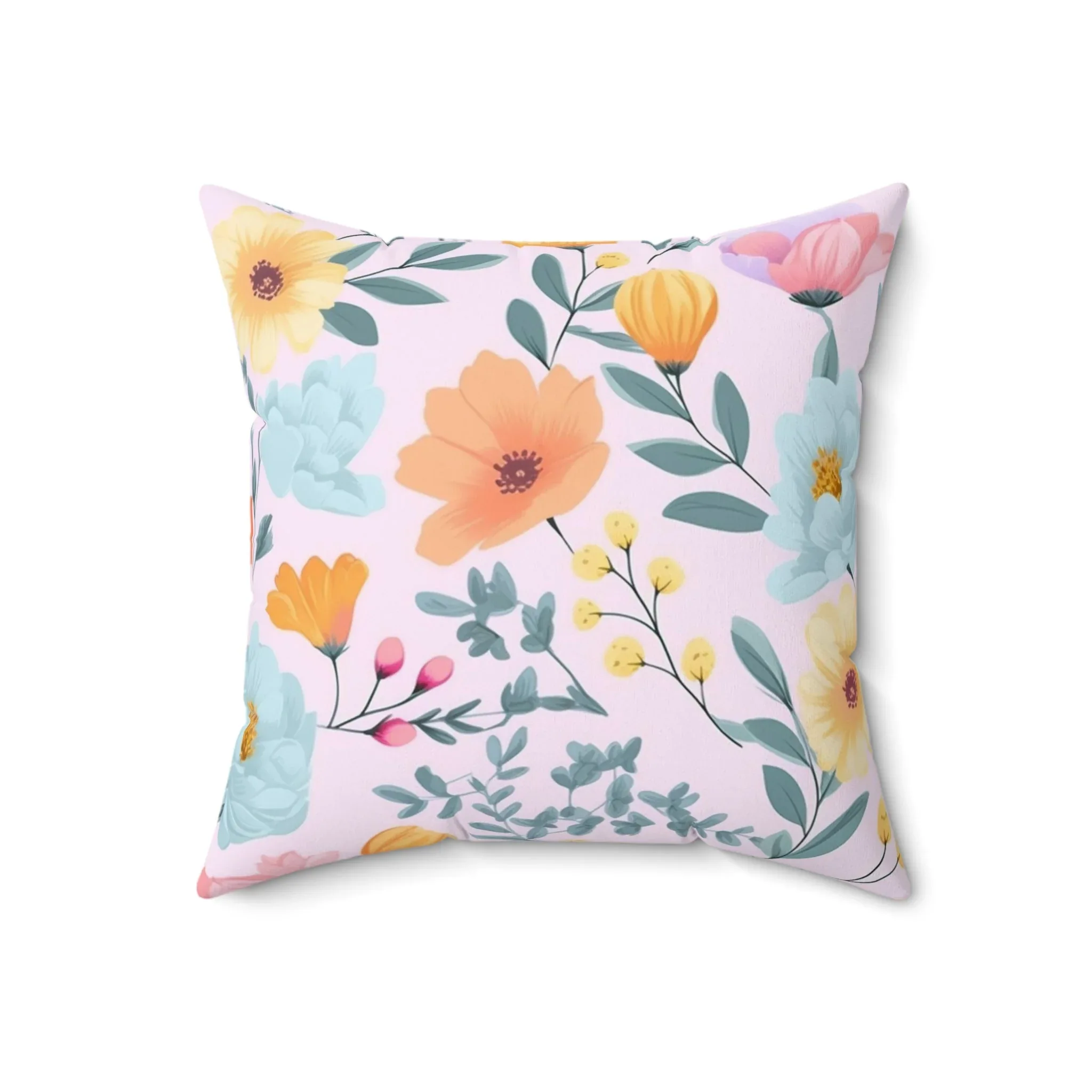 Floral Ghost Pillow for Halloween: Pastel Goth Groovy Ghost with Flowers and Boho Butterflies - Image 2