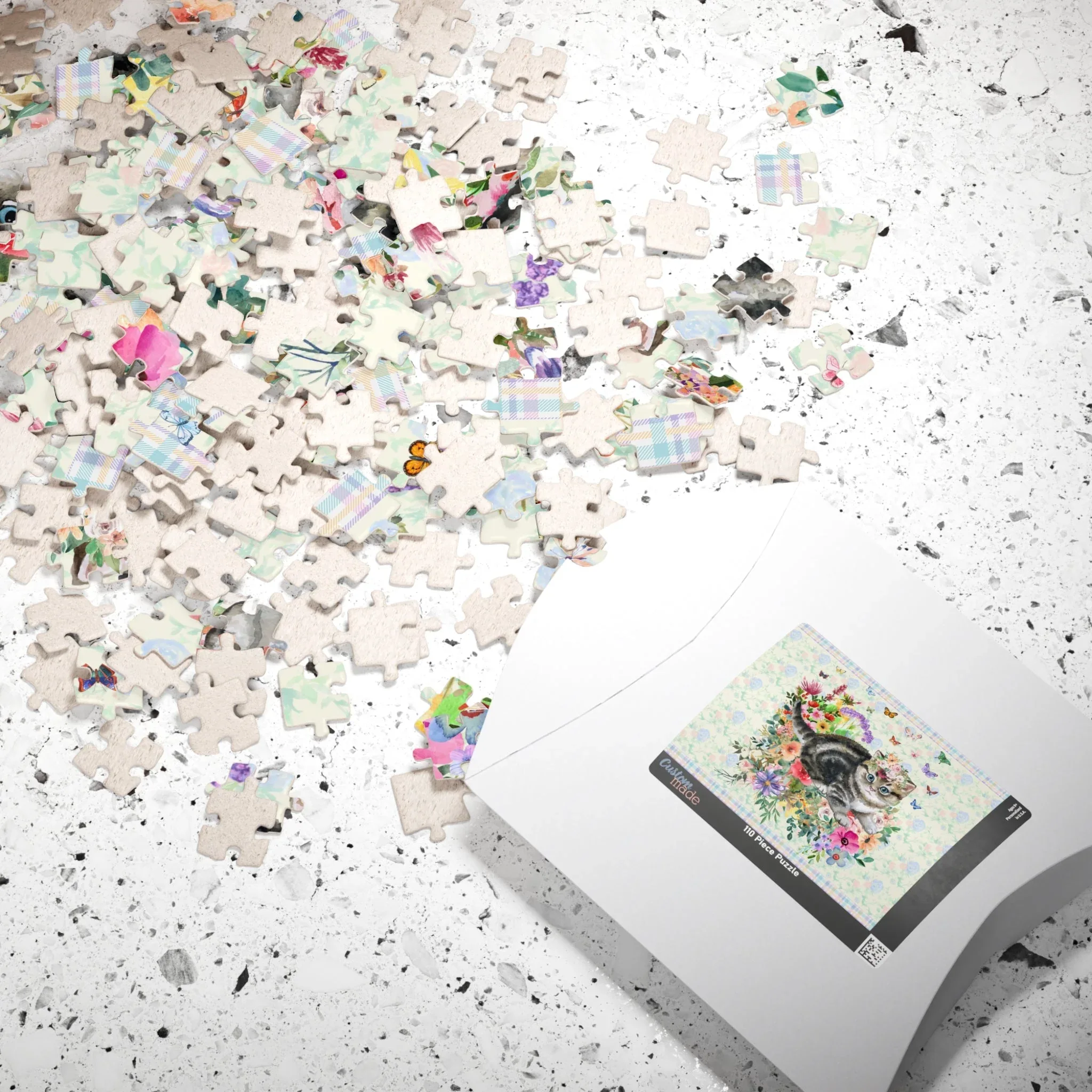 Floral Kitten Puzzle with Butterflies - Image 4