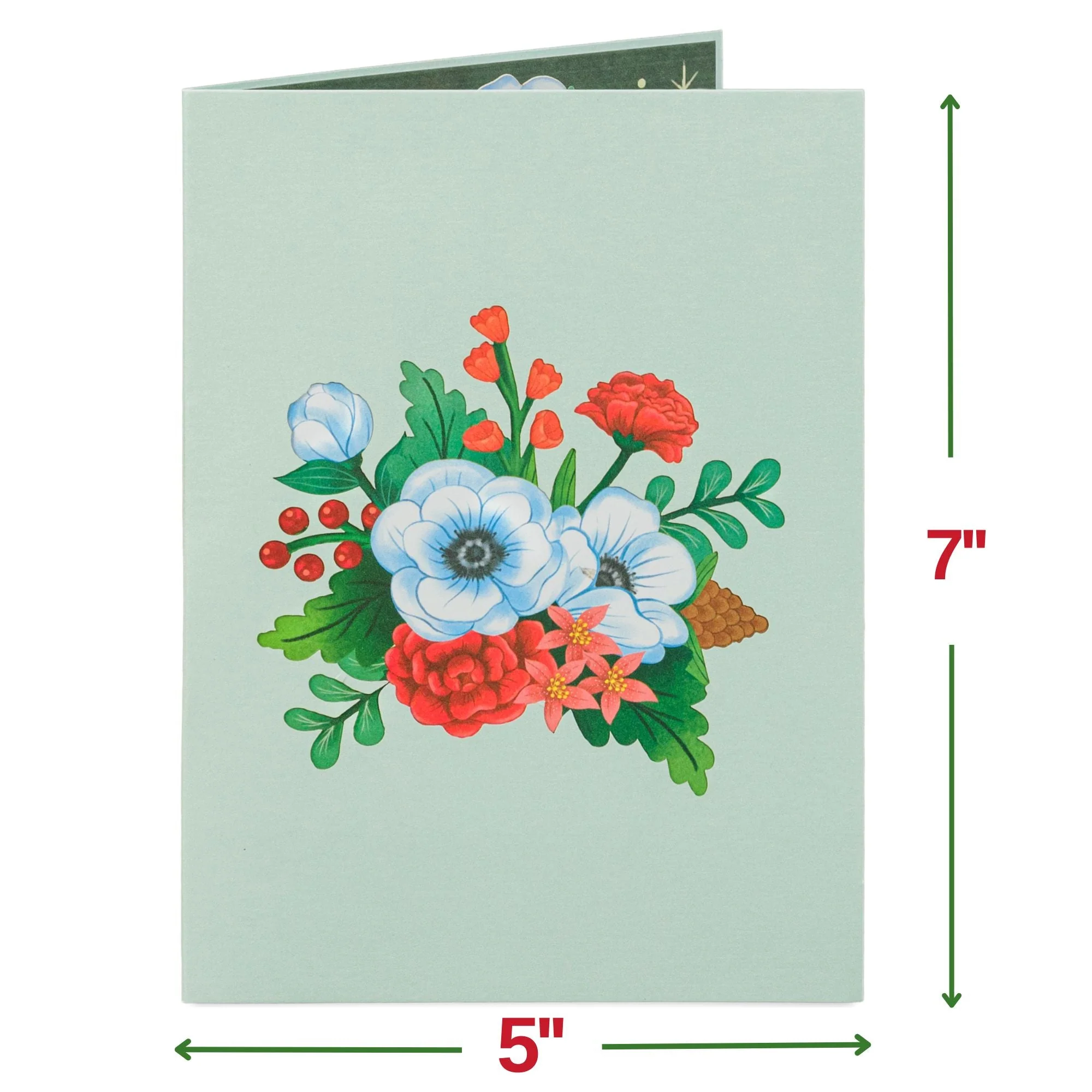 Floral Merry Christmas Pop Up Card - Image 2