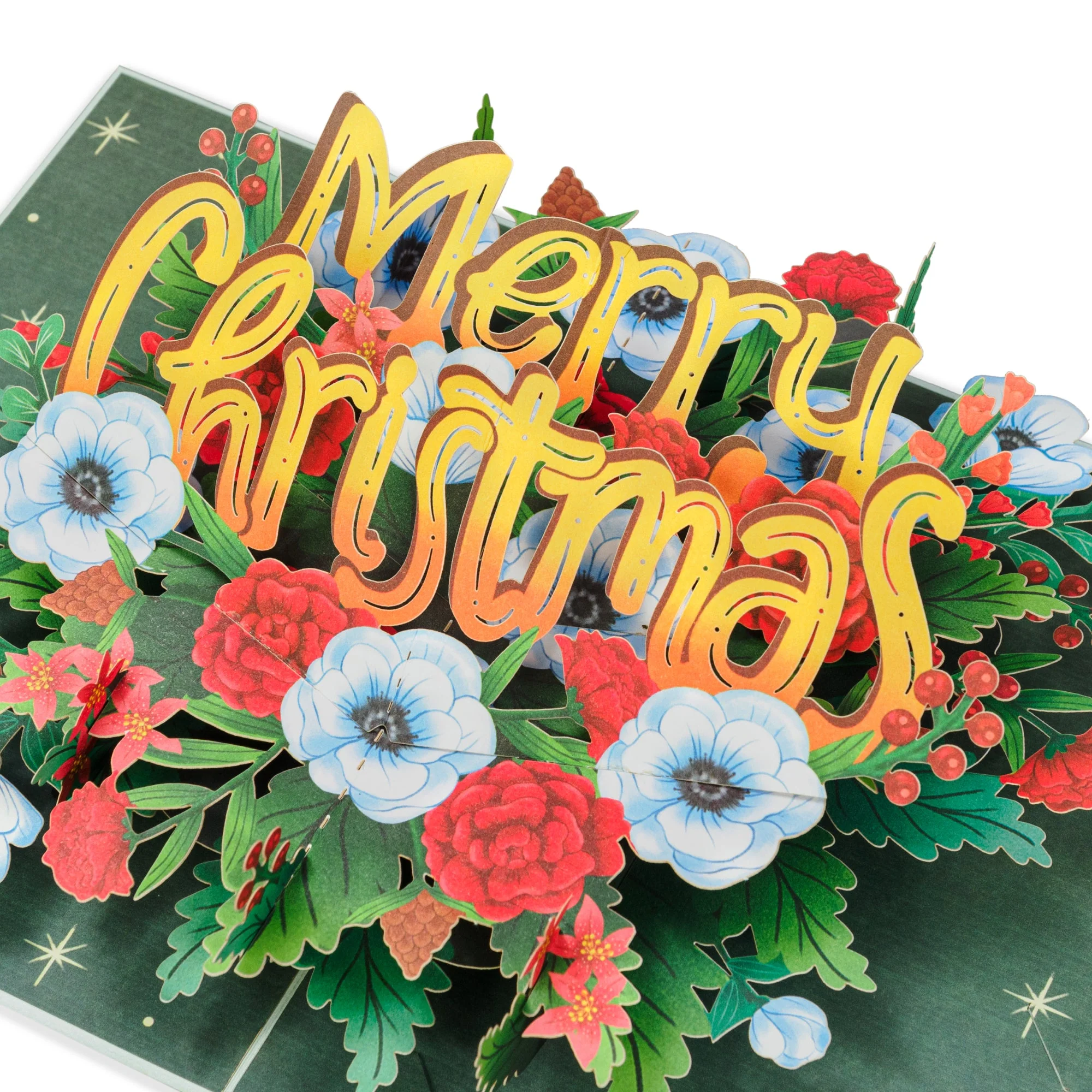 Floral Merry Christmas Pop Up Card - Image 6