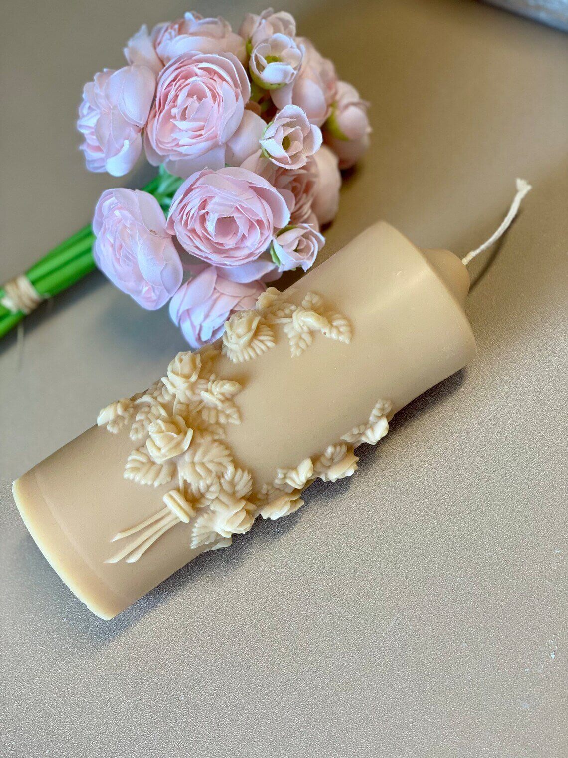 Floral Pillar Scented Candle - Eco-Friendly Soy Wax Aroma - Image 7