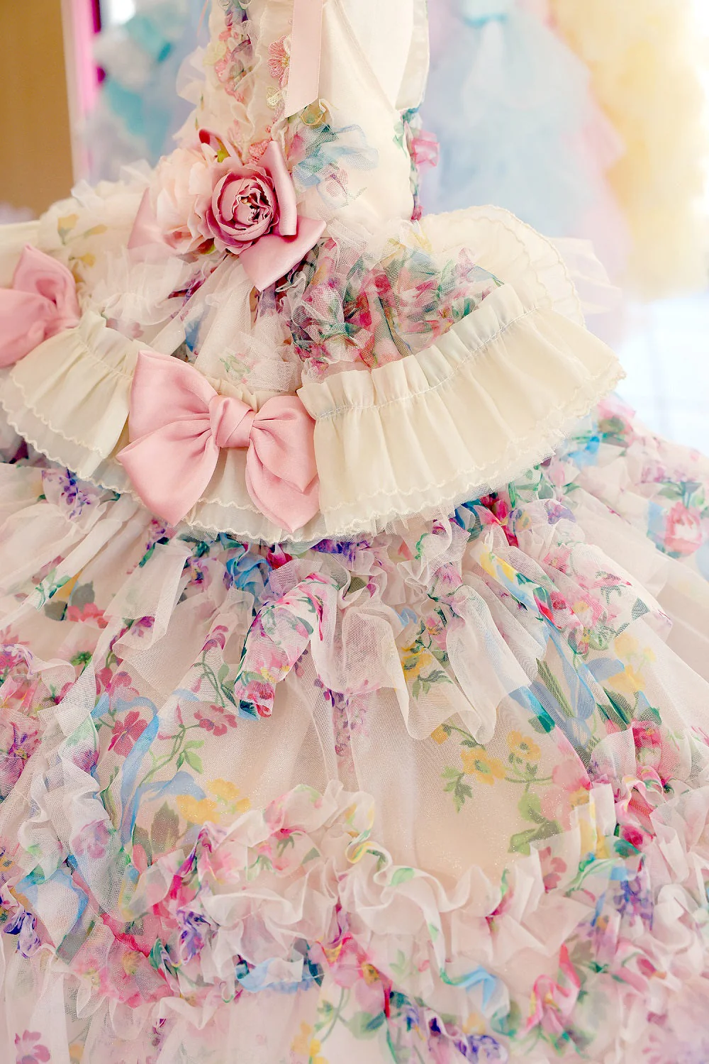 Floral Princess Dog Dress Ball Gown Trailing - Image 7
