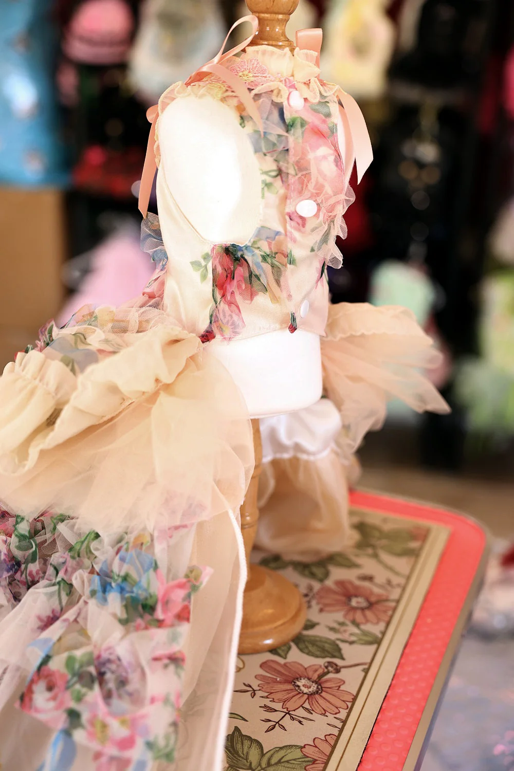 Floral Princess Dog Dress Ball Gown Trailing - Image 8