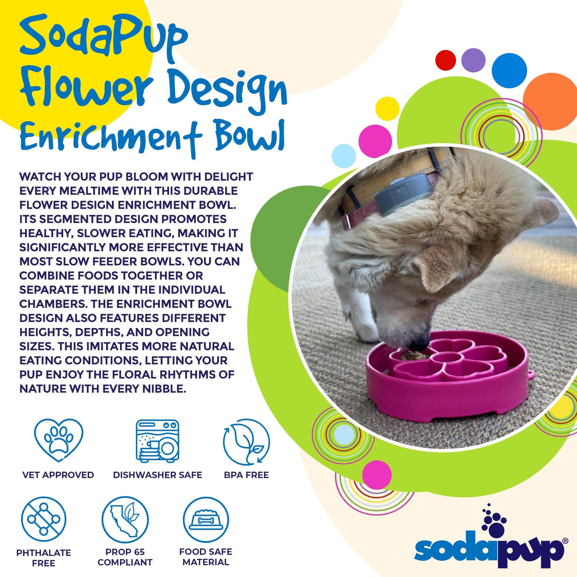 Flower eBowl Deep Slow Feeder Dog Bowl for Enrichment | USA Made - Image 5
