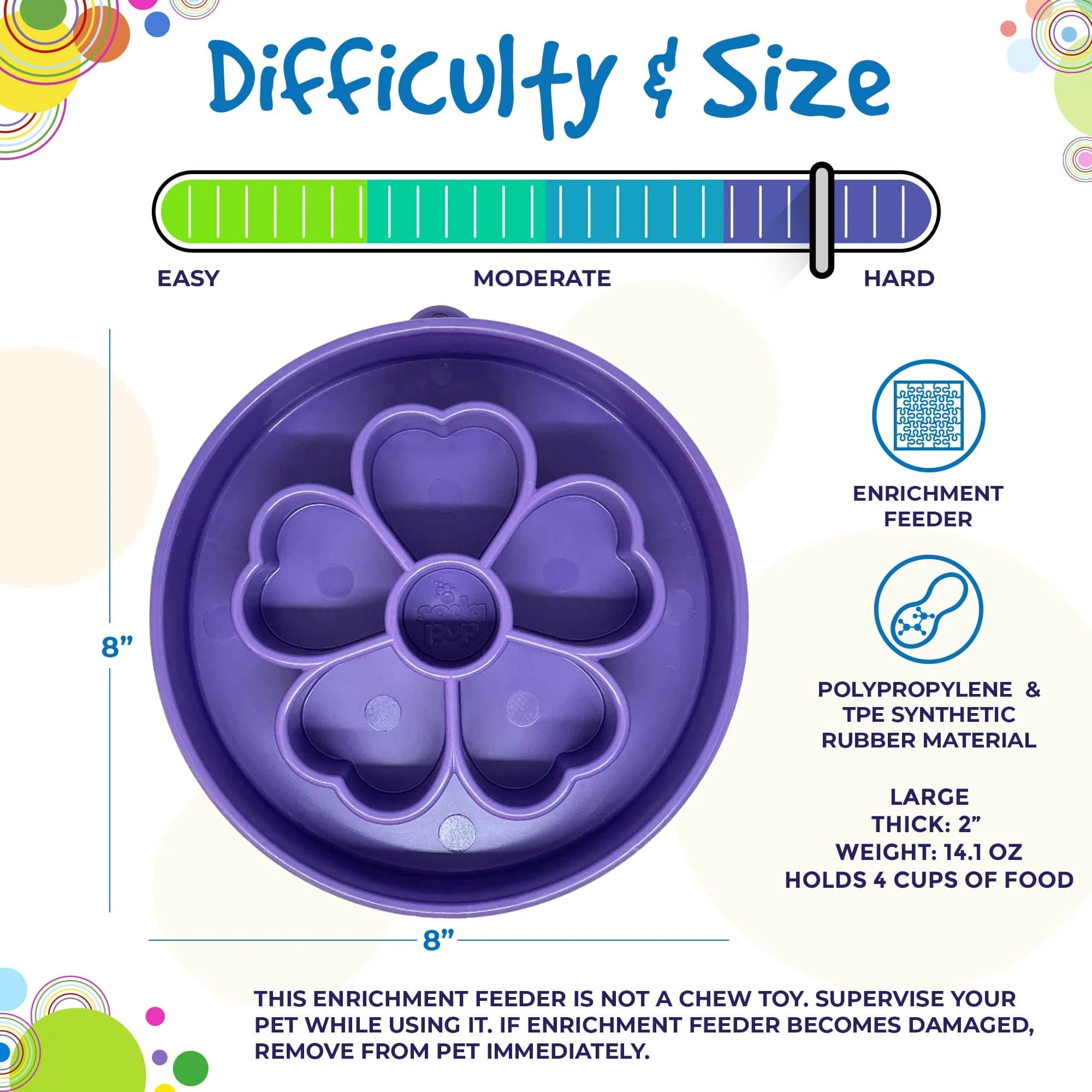 Flower eBowl Deep Slow Feeder Dog Bowl for Enrichment | USA Made - Image 6