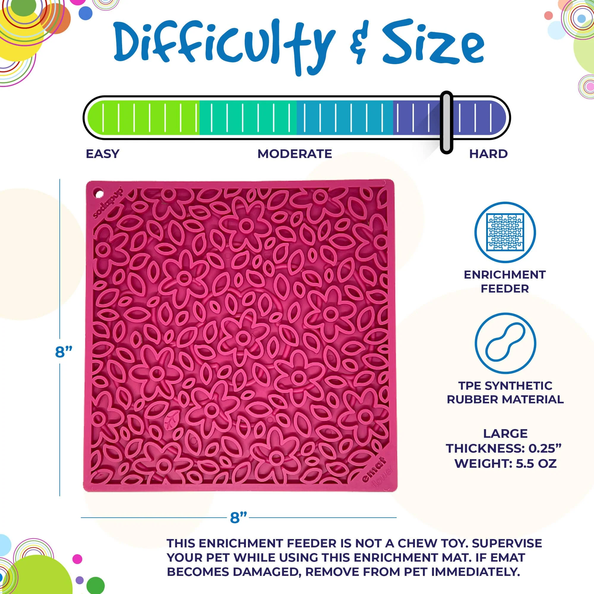 Flower Power emat - Enrichment Lick Mat for Dogs and Cats | Flower Design | USA Made - Image 5