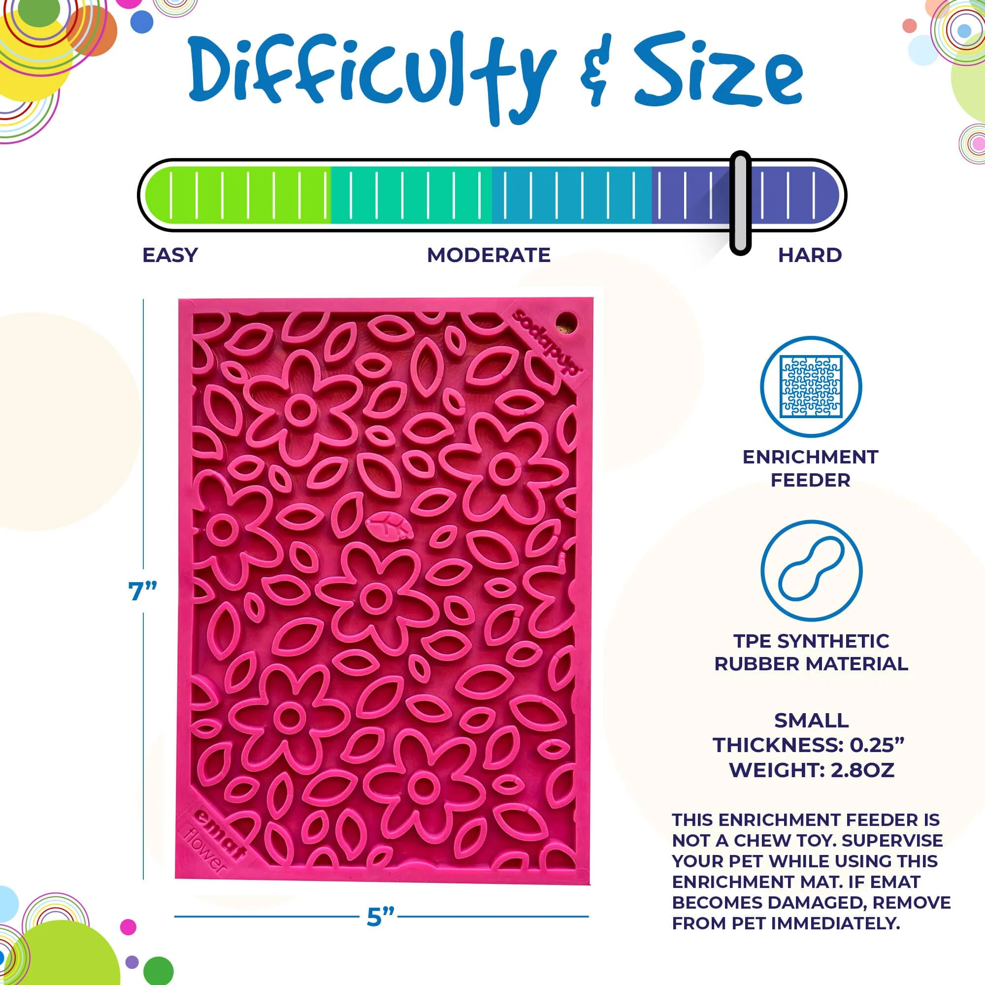 Flower Power emat - Enrichment Lick Mat for Dogs and Cats | Flower Design | USA Made - Image 6
