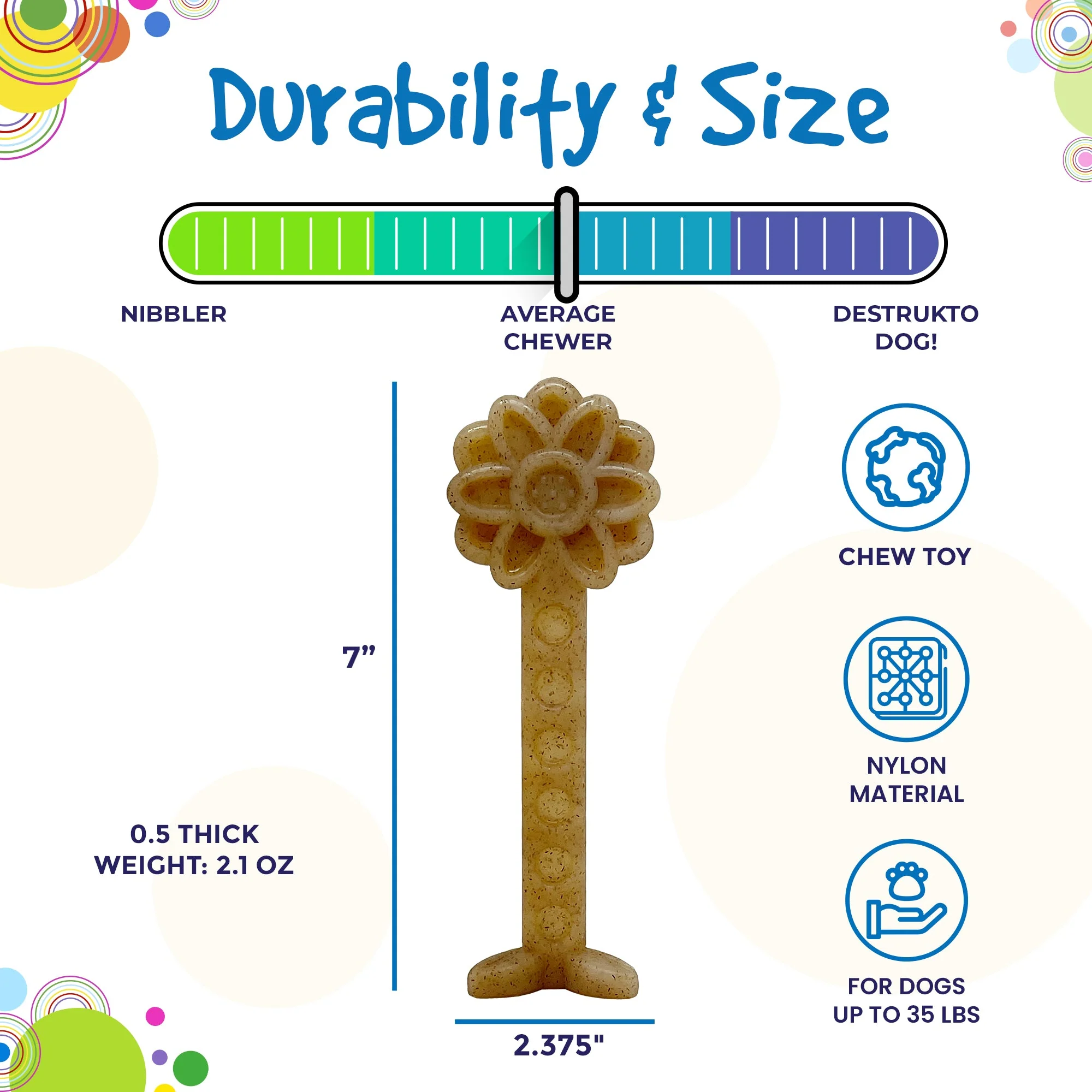 Flower Tower Nylon Chew Toy for Aggressive Chewers - USA Made Enrichment Toy - Image 9