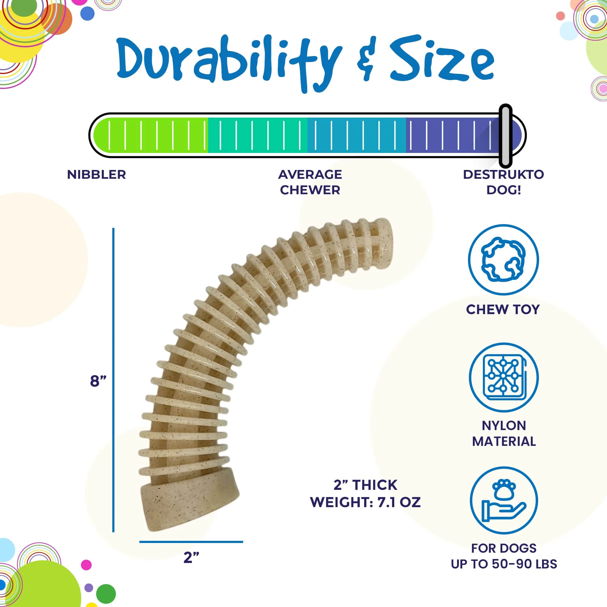 Flufflehorn Dental Antler - Indestructible Nylon Dog Chew Toy XL | USA Made - Image 4