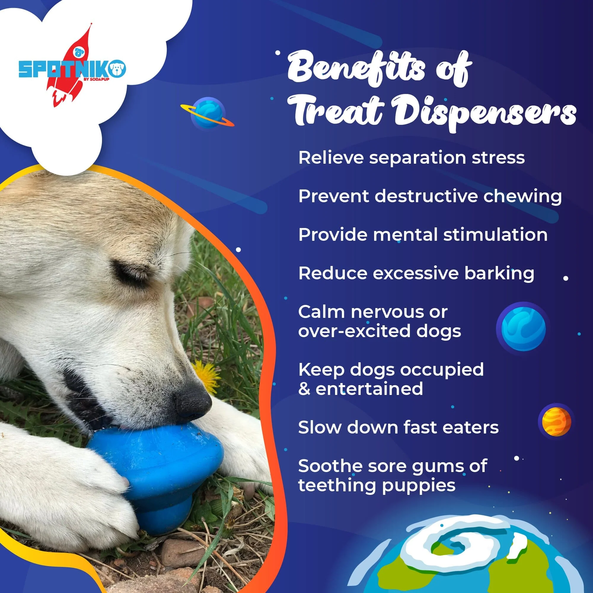 Flying Saucer Dog Toy - Durable UFO Chew Toy & Treat Dispenser | USA Made - Image 3