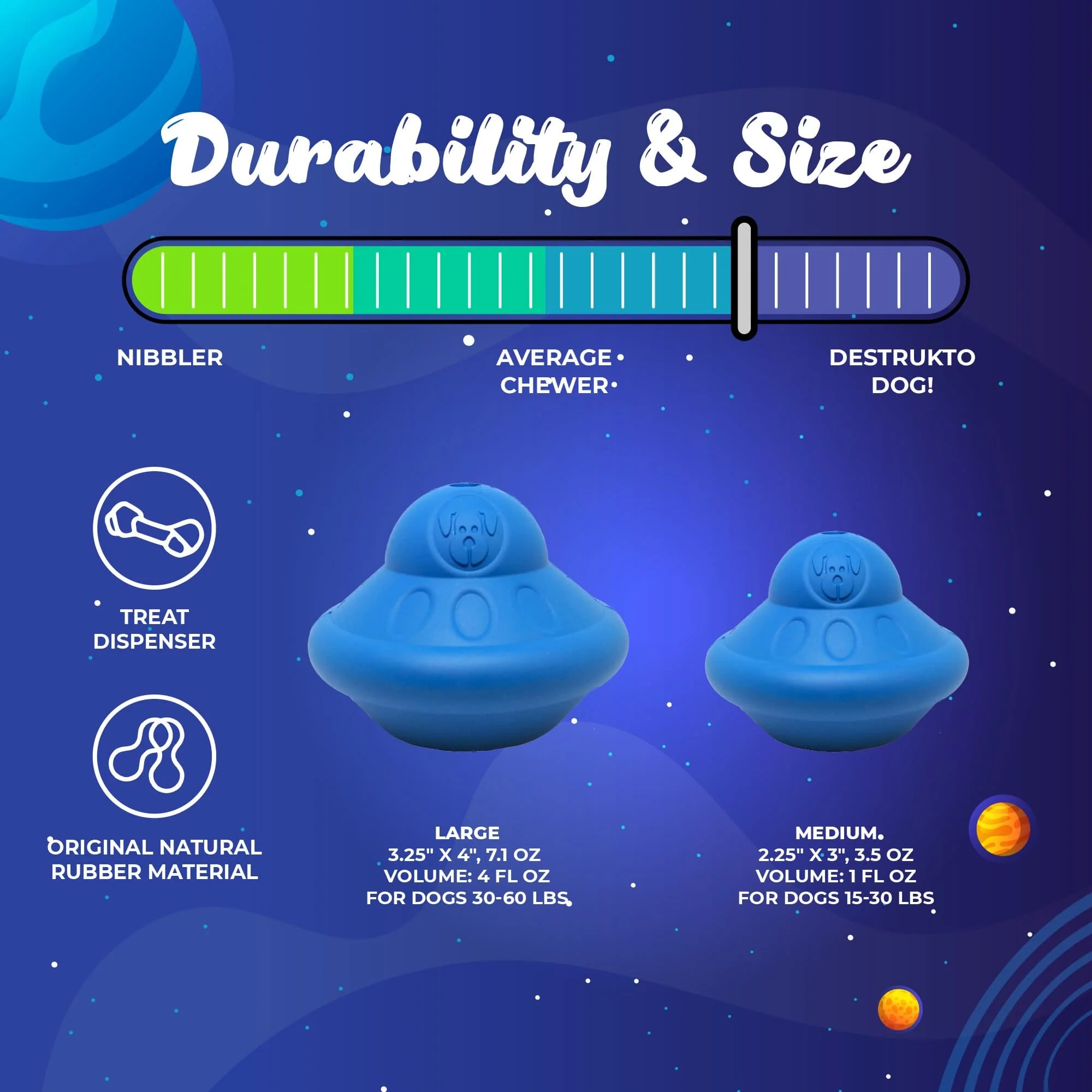 Flying Saucer Dog Toy - Durable UFO Chew Toy & Treat Dispenser | USA Made - Image 4