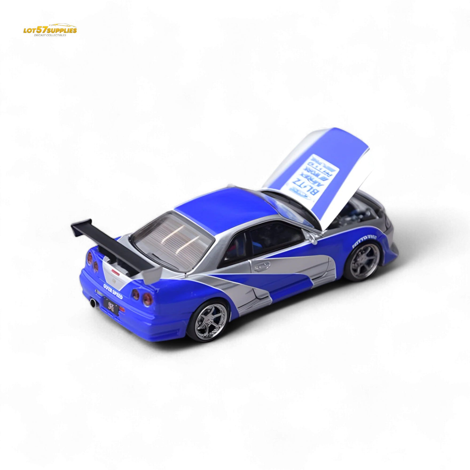 Focal Horizon Skyline GT-R R34 NFS Silver Blue 1:64 - Image 4